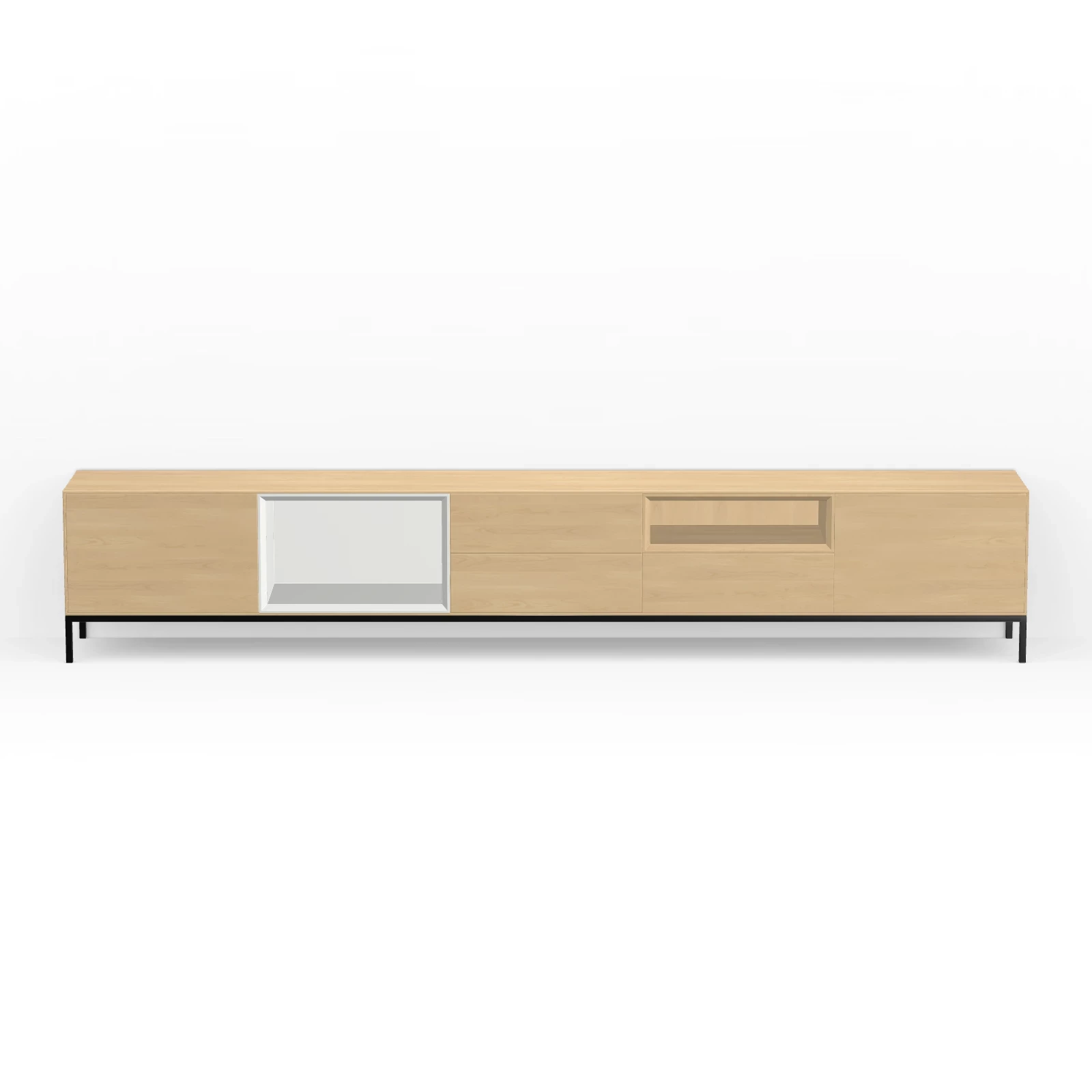 TV Meubel Nature White 300cm Poot
