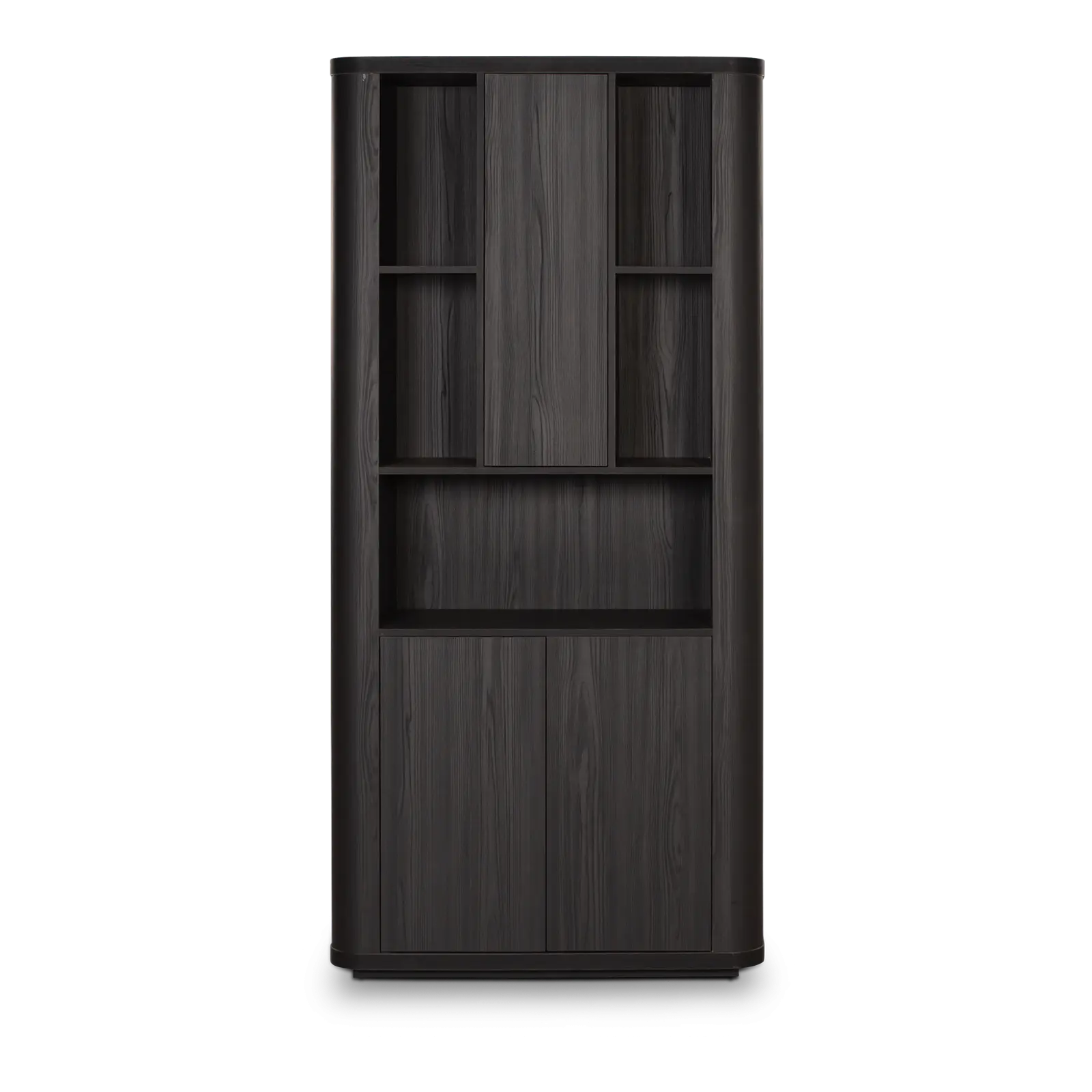 Wandkast Monaco - 100 cm - Zwart - 3 deuren, 5 vakken
