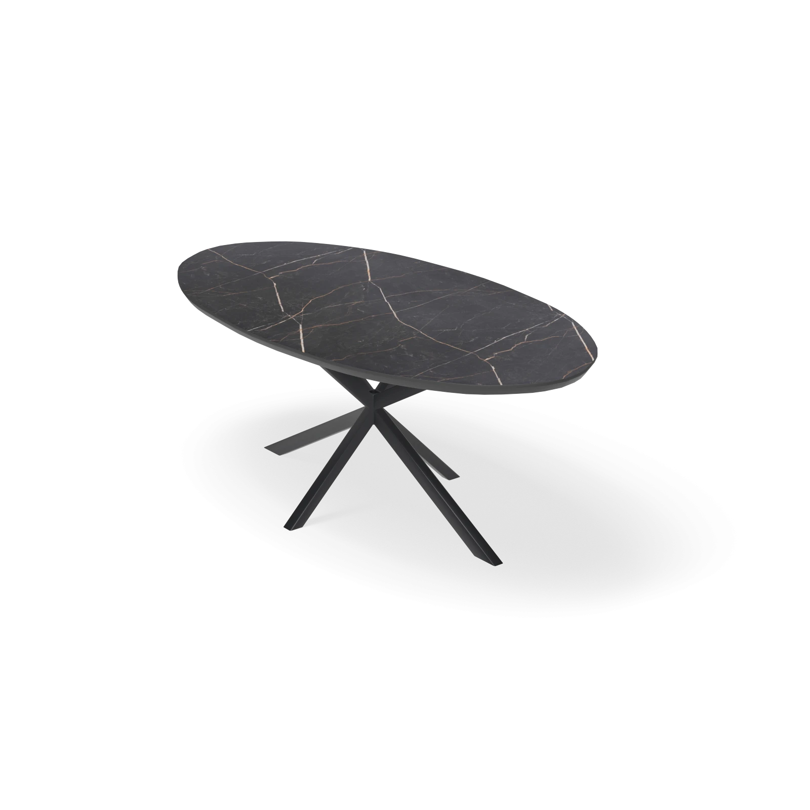 Eettafel North - Ovaal HPL Marmerlook (200x105cm)