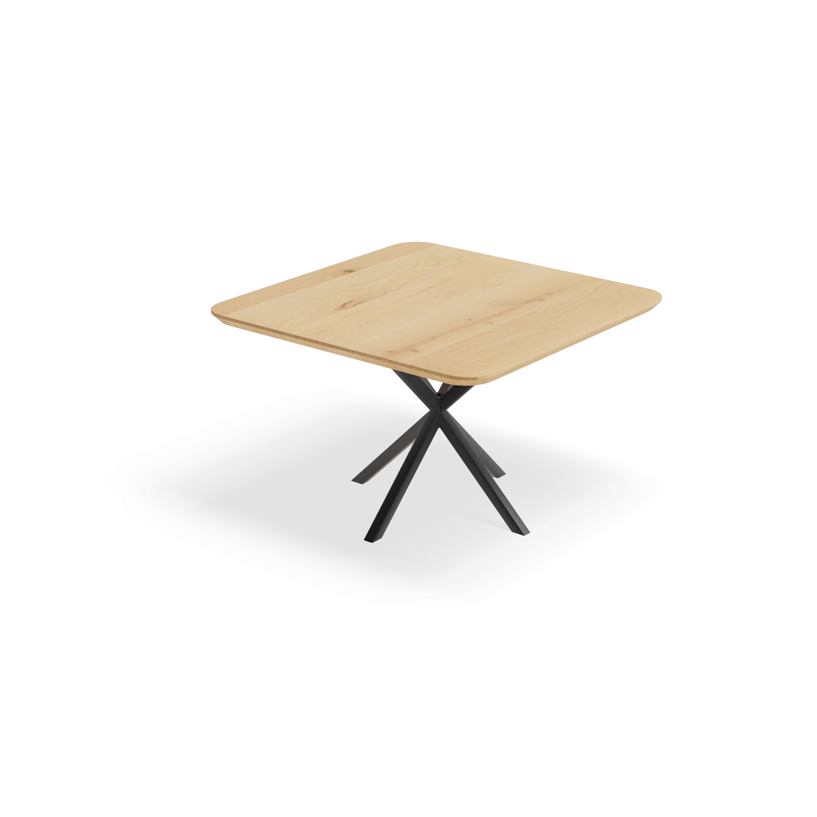 Eettafel North - Vierkant afgeronde hoek Eiken Nature White (120x120cm)