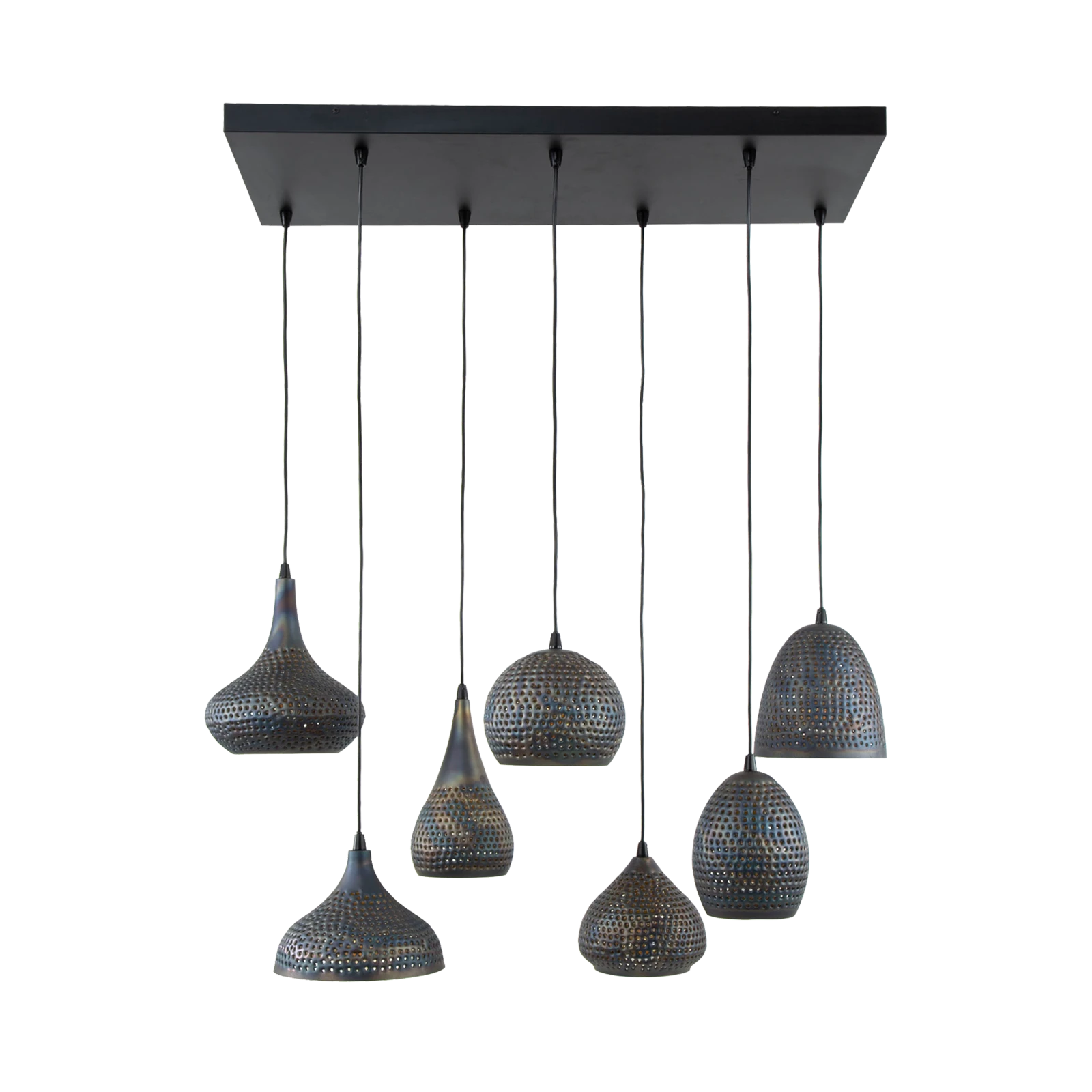 Hanglamp Punch Mix (7 lichts) - Zwartbruin