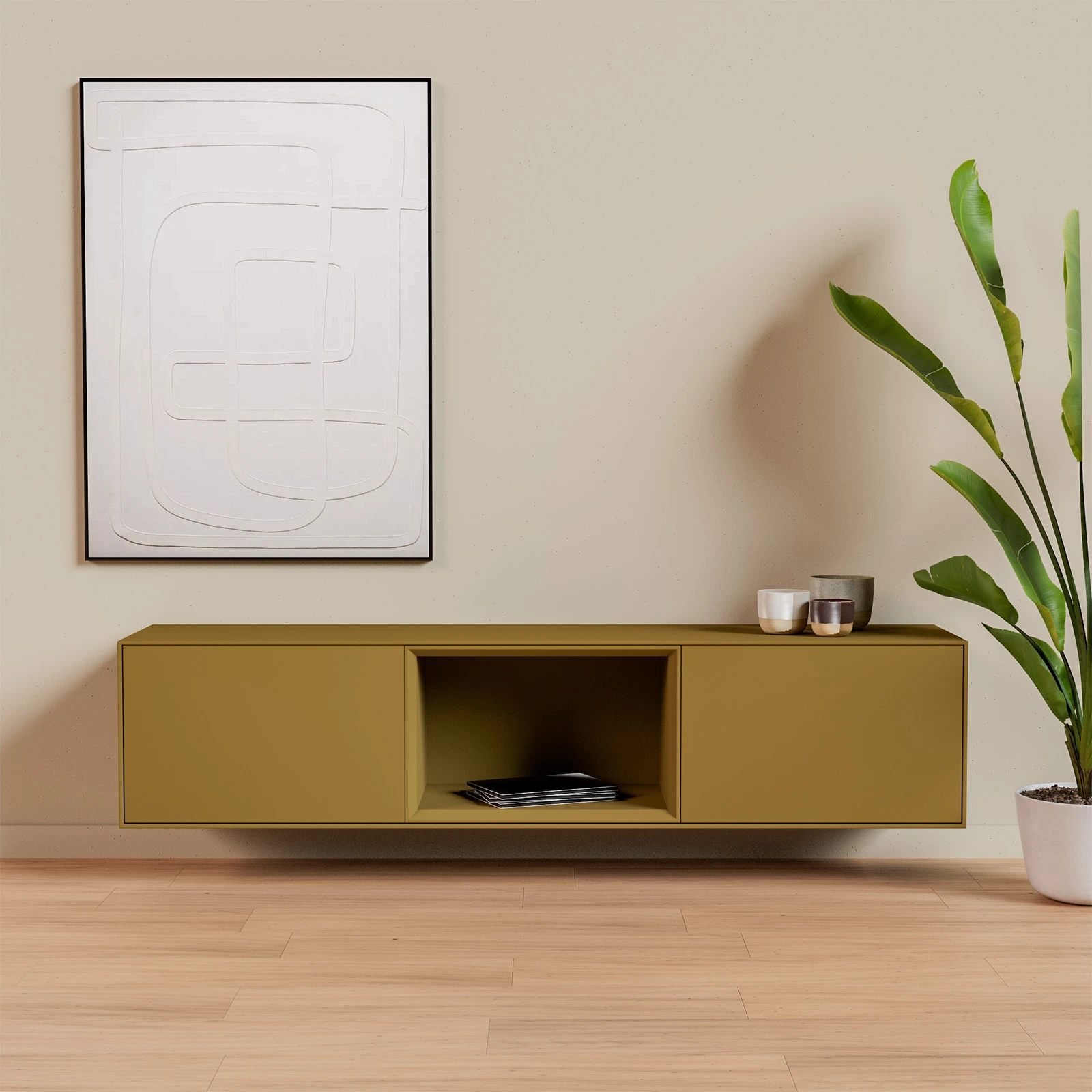 TV Meubel Green Brown 180cm Zwevend