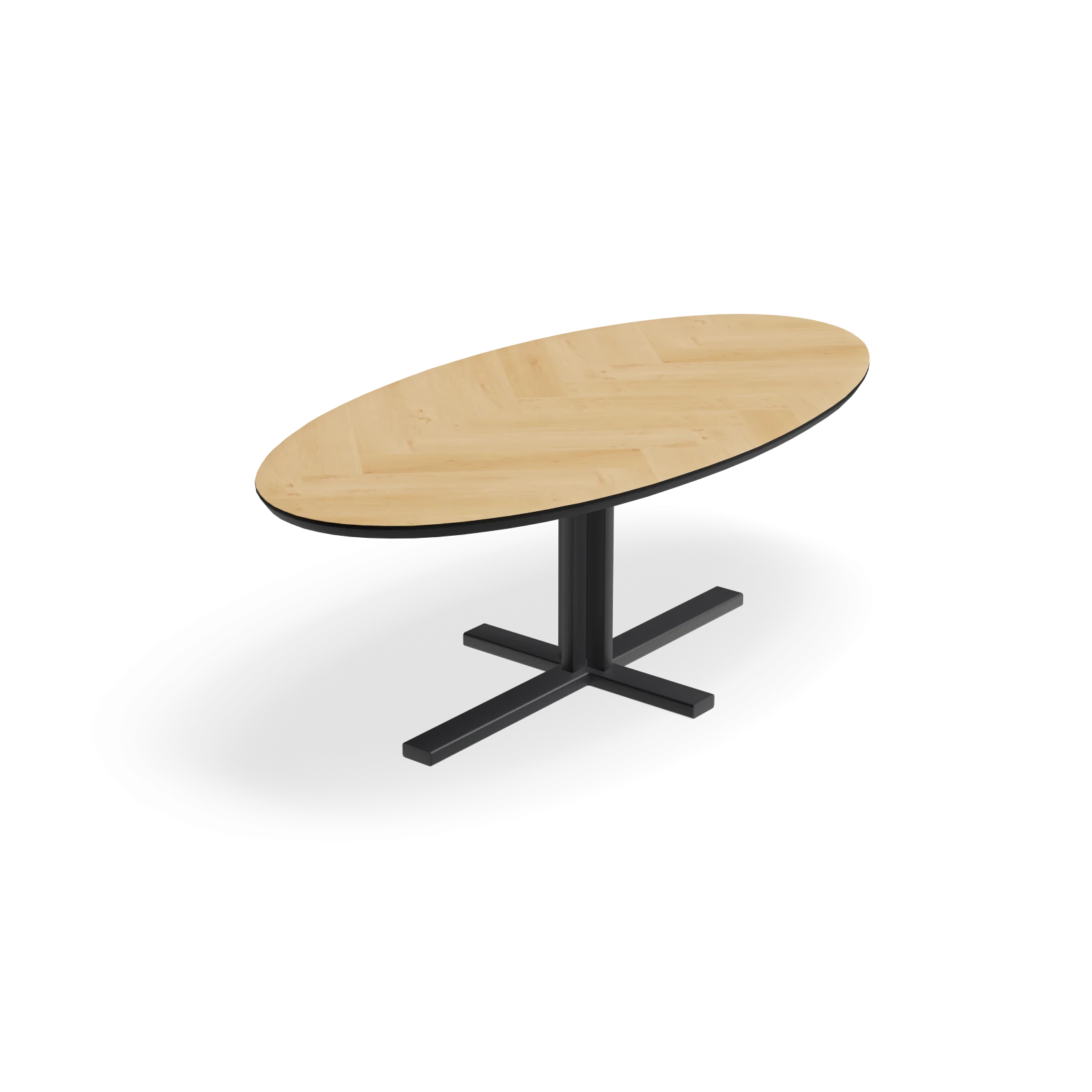 Eettafel Kolos - Ovaal Eiken Visgraat Nature White (220x110cm)