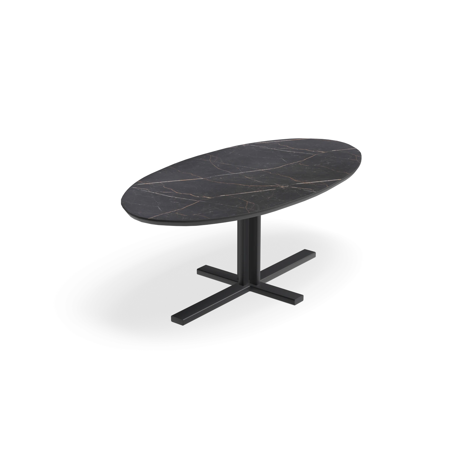 Eettafel Kolos - Ovaal HPL Marmerlook (200x105cm)