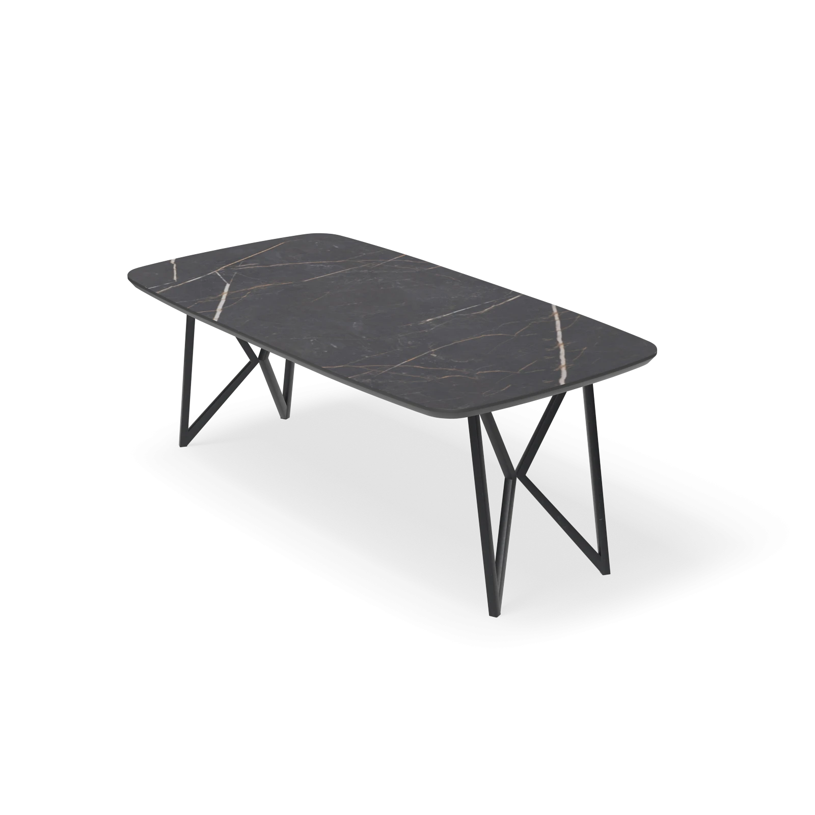 Eettafel Crosse (los) - Deens Ovaal HPL Marmerlook (200x105cm)