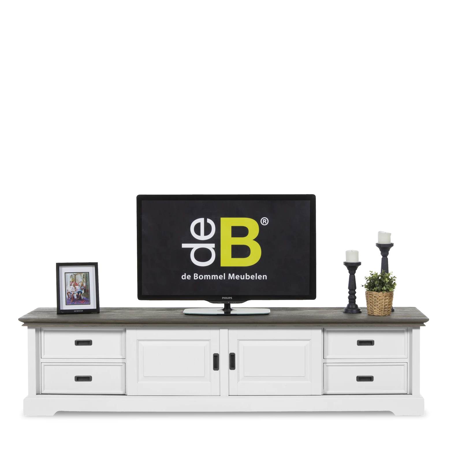 Tv meubel (210cm) Riverwoods - ClearWhite/Rustic Grey