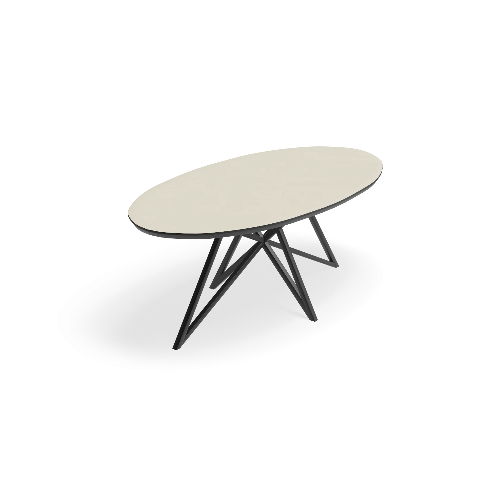 Eettafel Crosse - Ovaal HPL Stone Beige (200x105cm)