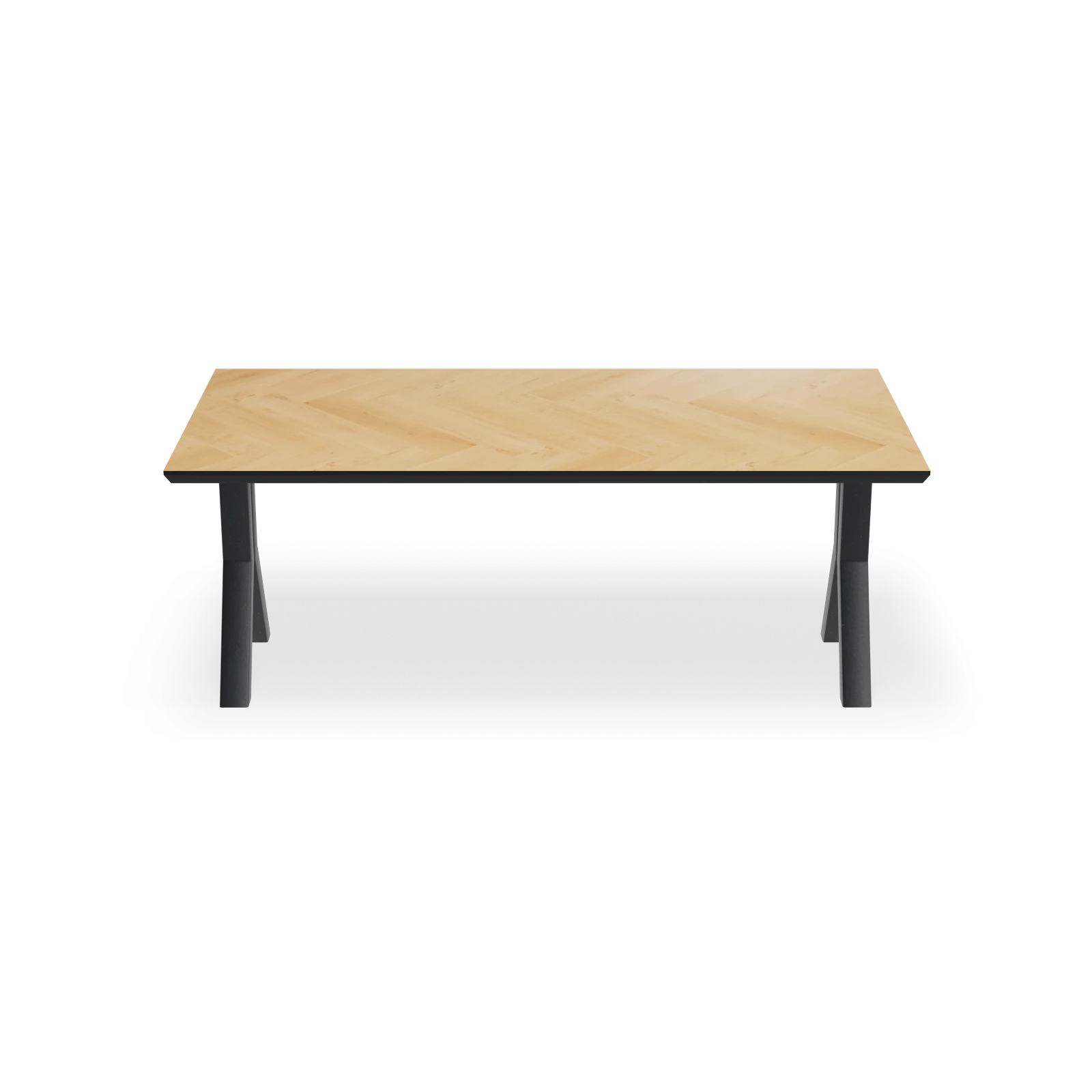 Eettafel Y poot (8x8cm) - Rechthoek Eiken Visgraat Nature White (200x100cm)