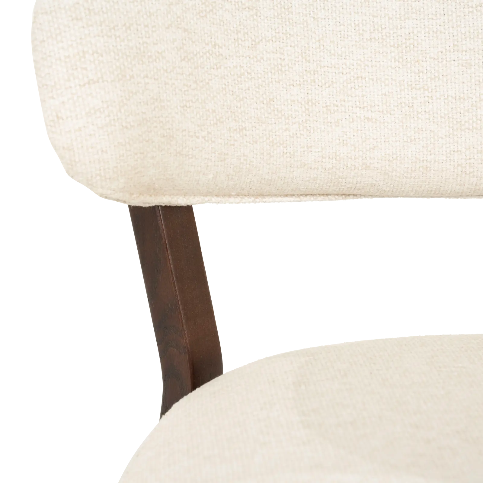 Fauteuil Mikky - stof Moon Beige - poot eiken donkerbruin - Japandi