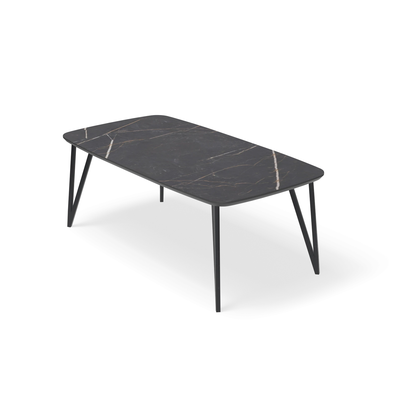 Eettafel Triangle - Deens Ovaal HPL Marmerlook (200x105cm)