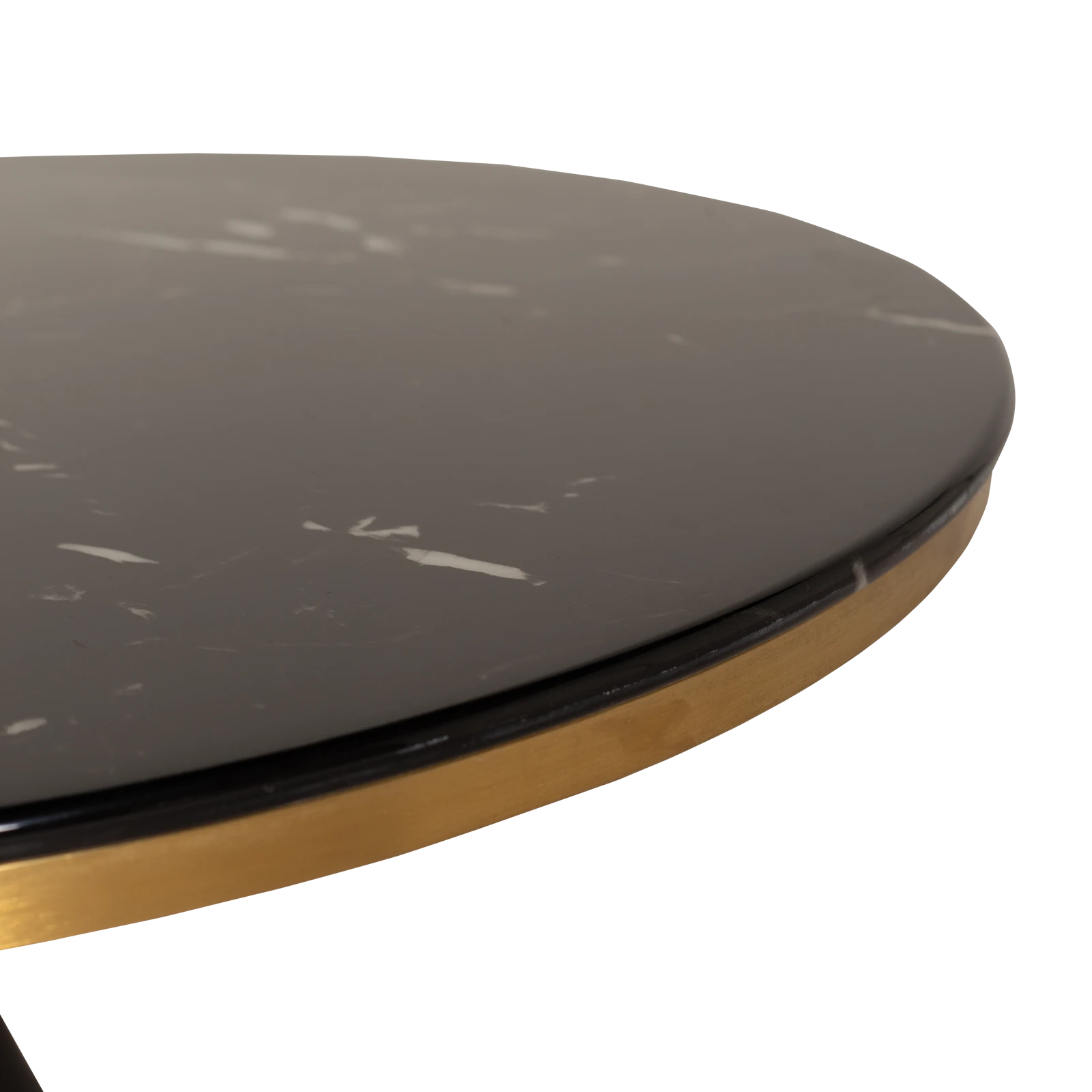 Bijzettafel (rond 60cm - hoog 34cm) Elaris - Marbleglass Zwart