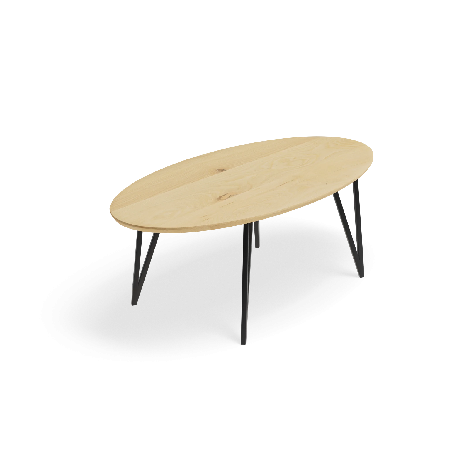 Eettafel Triangle- Ovaal Eiken Nature White (220x110cm)