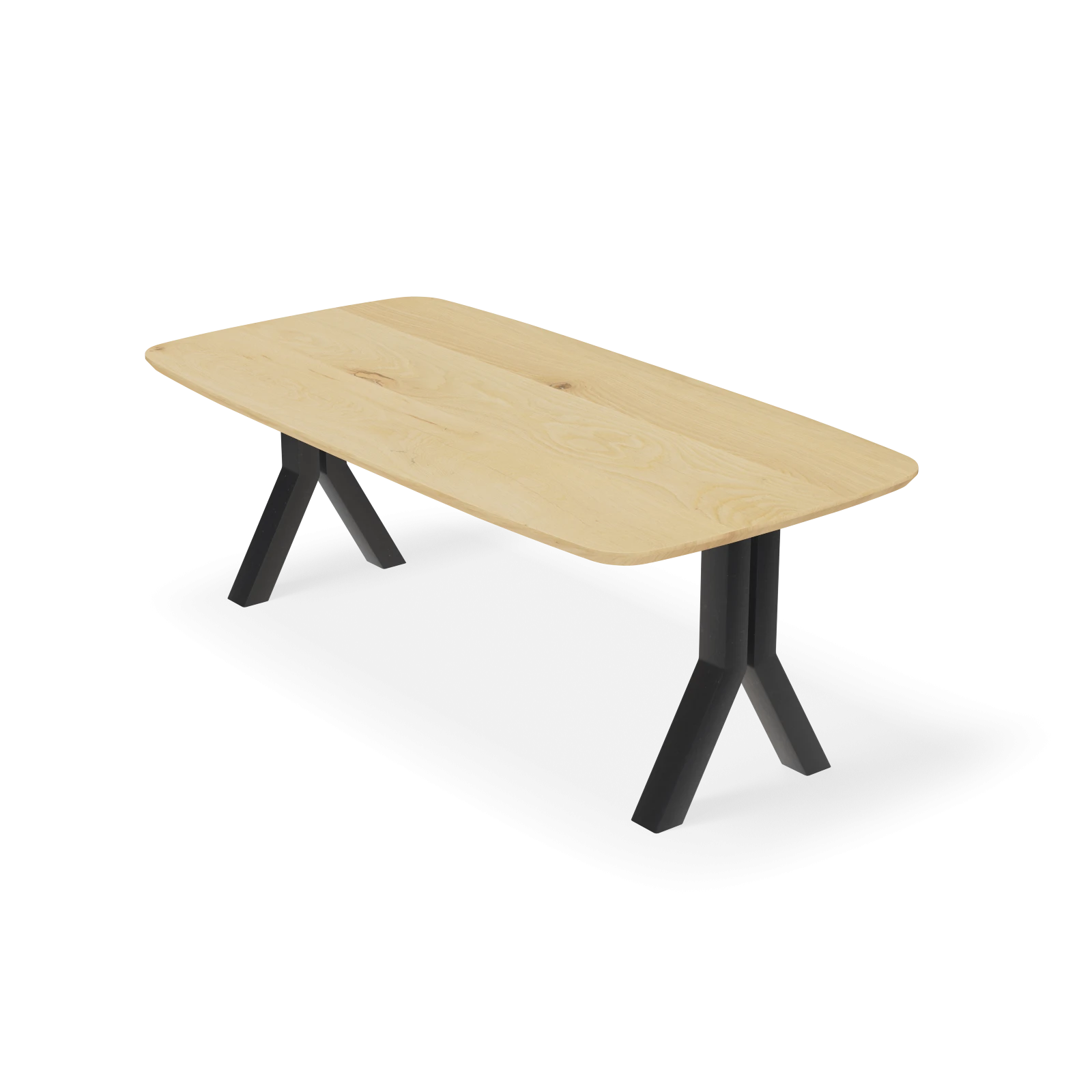 Eettafel Y Poot(10x10cm) - Deens Ovaal Eiken Nature White (220x110cm)