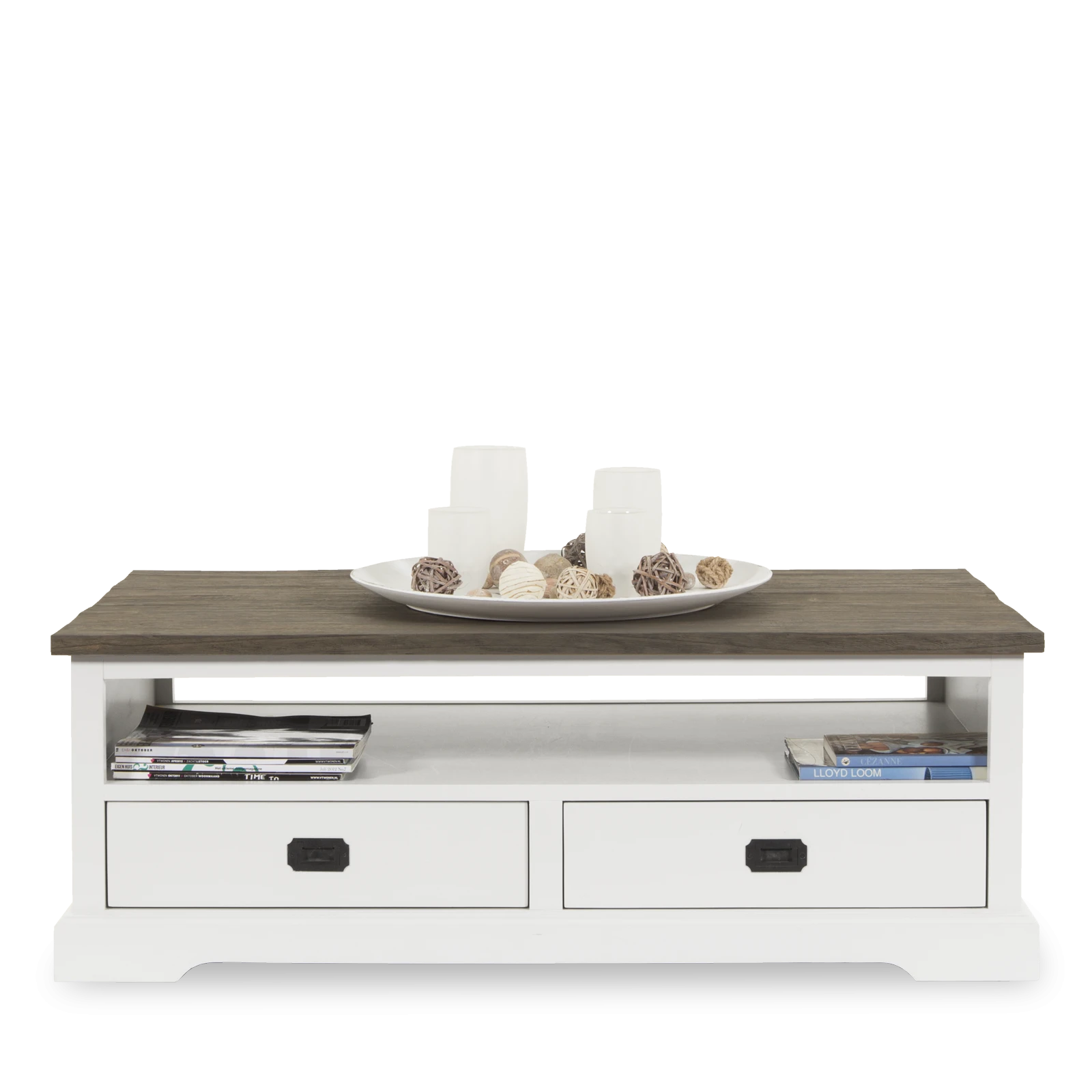 Salontafel (2 laden, 1 vak) Lakewood - Clear/Mindi Donkerbruin