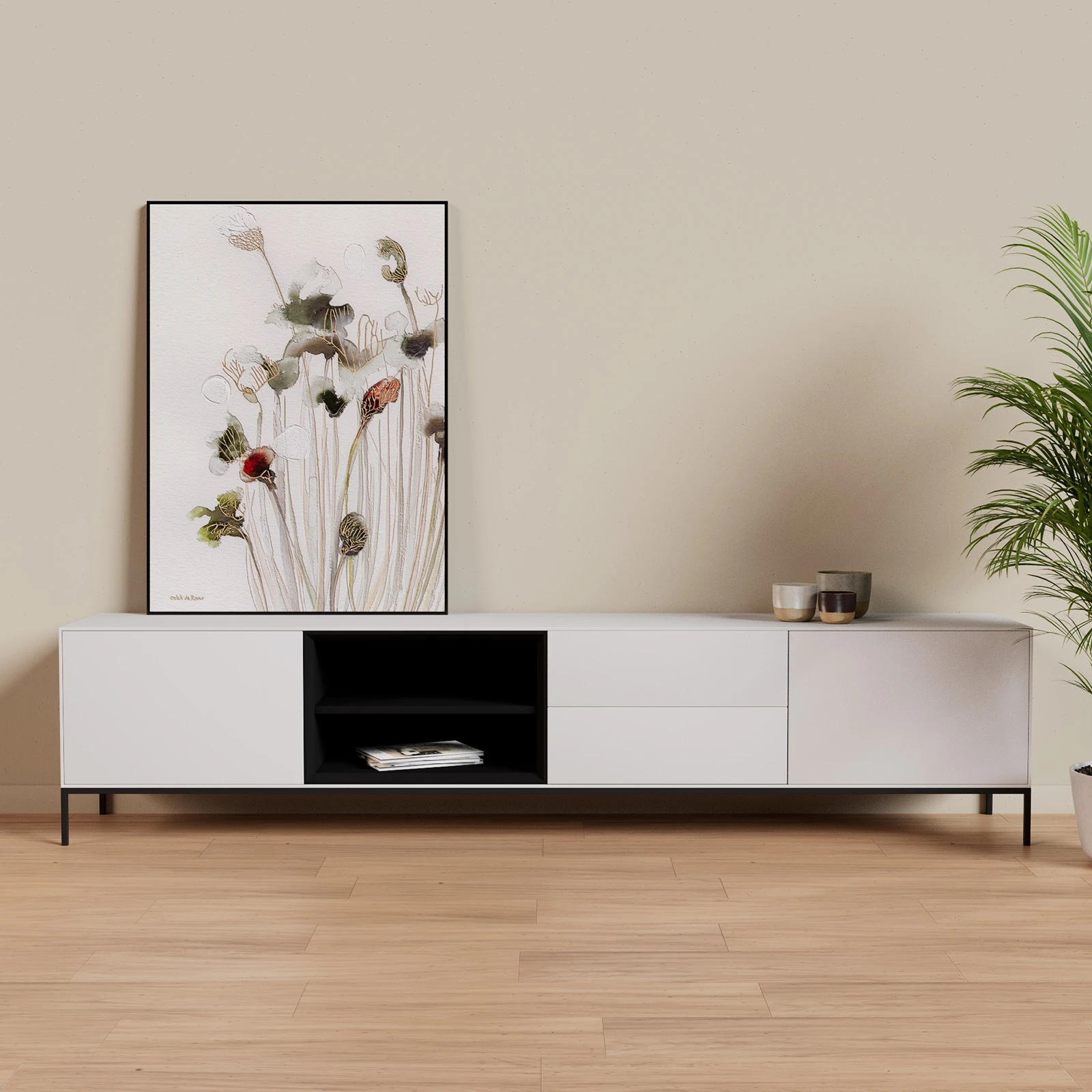 TV Meubel Tele Grey 240cm Poot