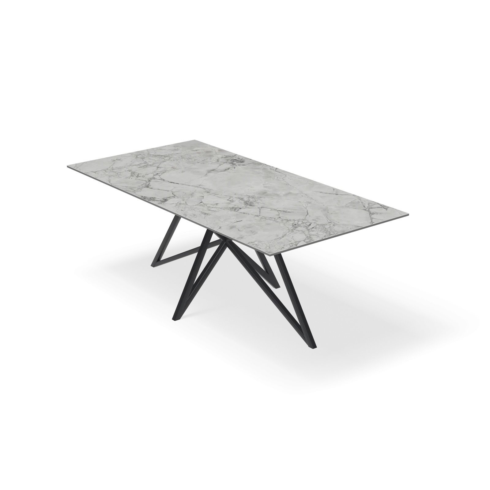 Eettafel Crosse - Rechthoek Keramiek Superwhite Satin (200x100cm)