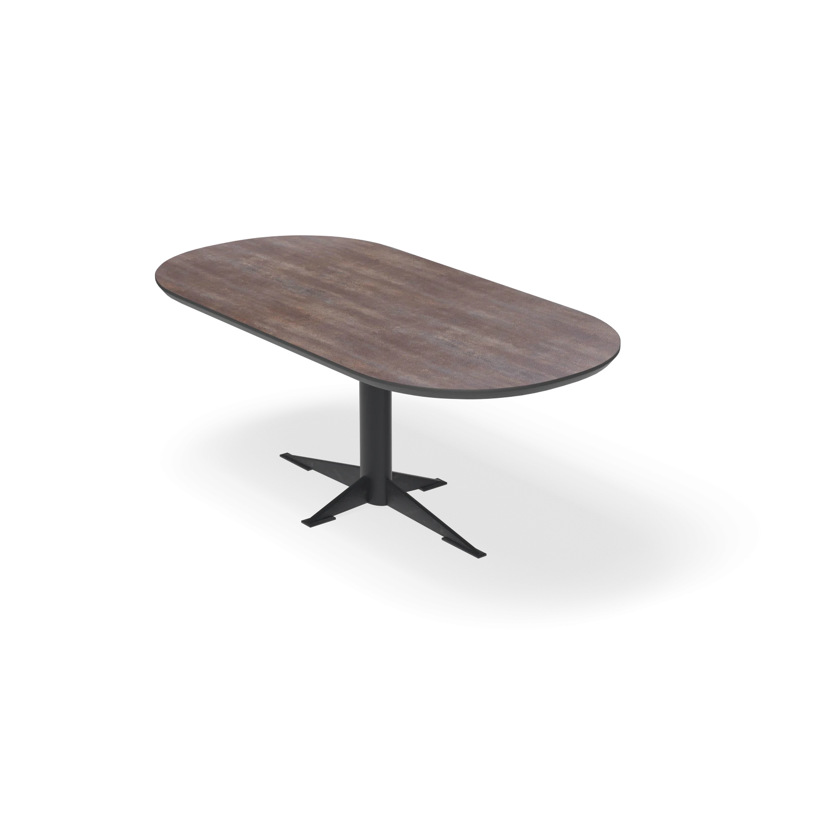 Eettafel Westfield - Halve Cirkel HPL Oxidised (200x100cm)