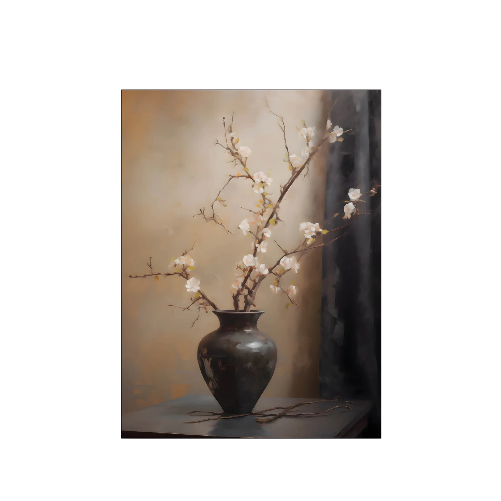 Wanddecoratie 80x110 Light Blossom Vase (small)