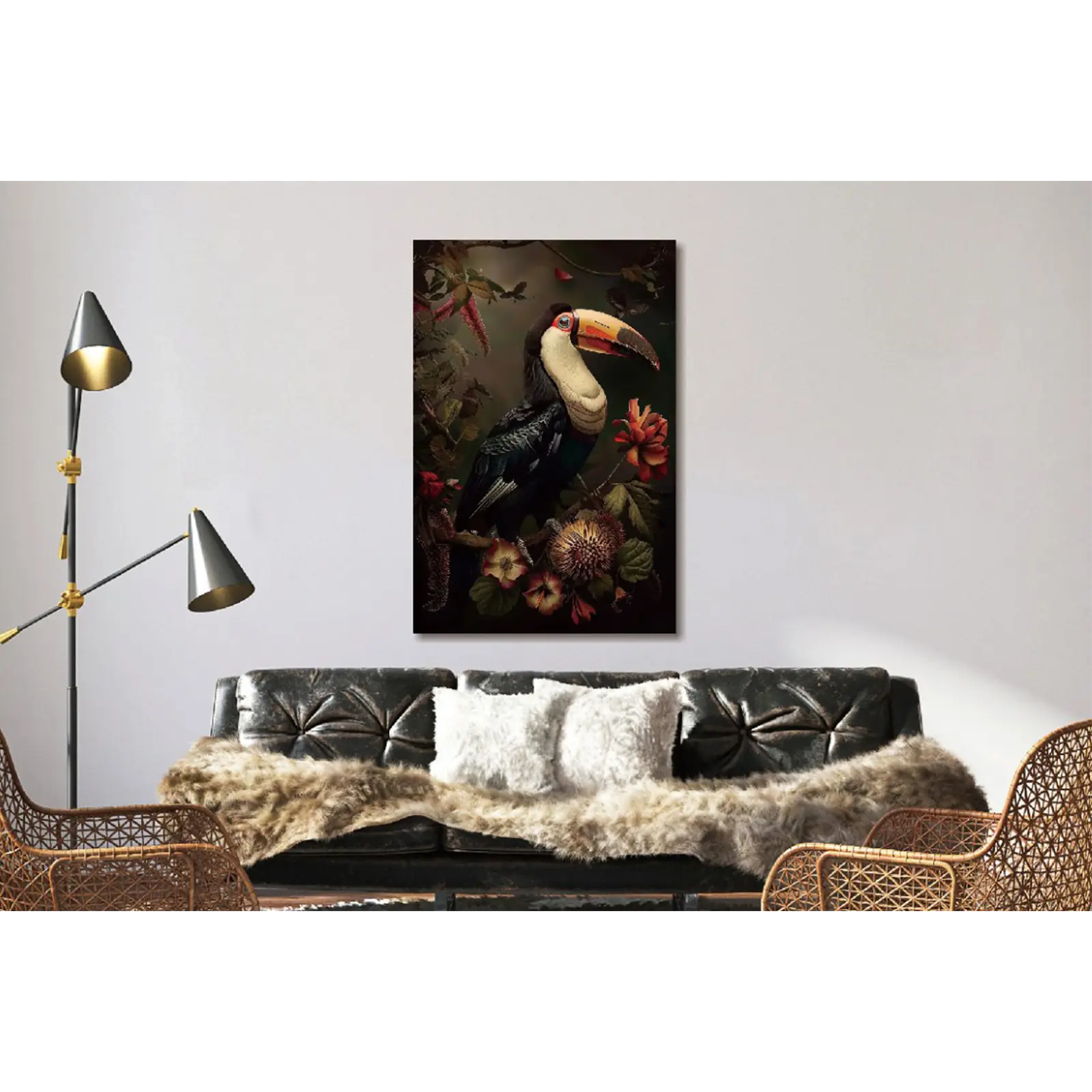 Glasschilderij Toekan - 80x120 cm