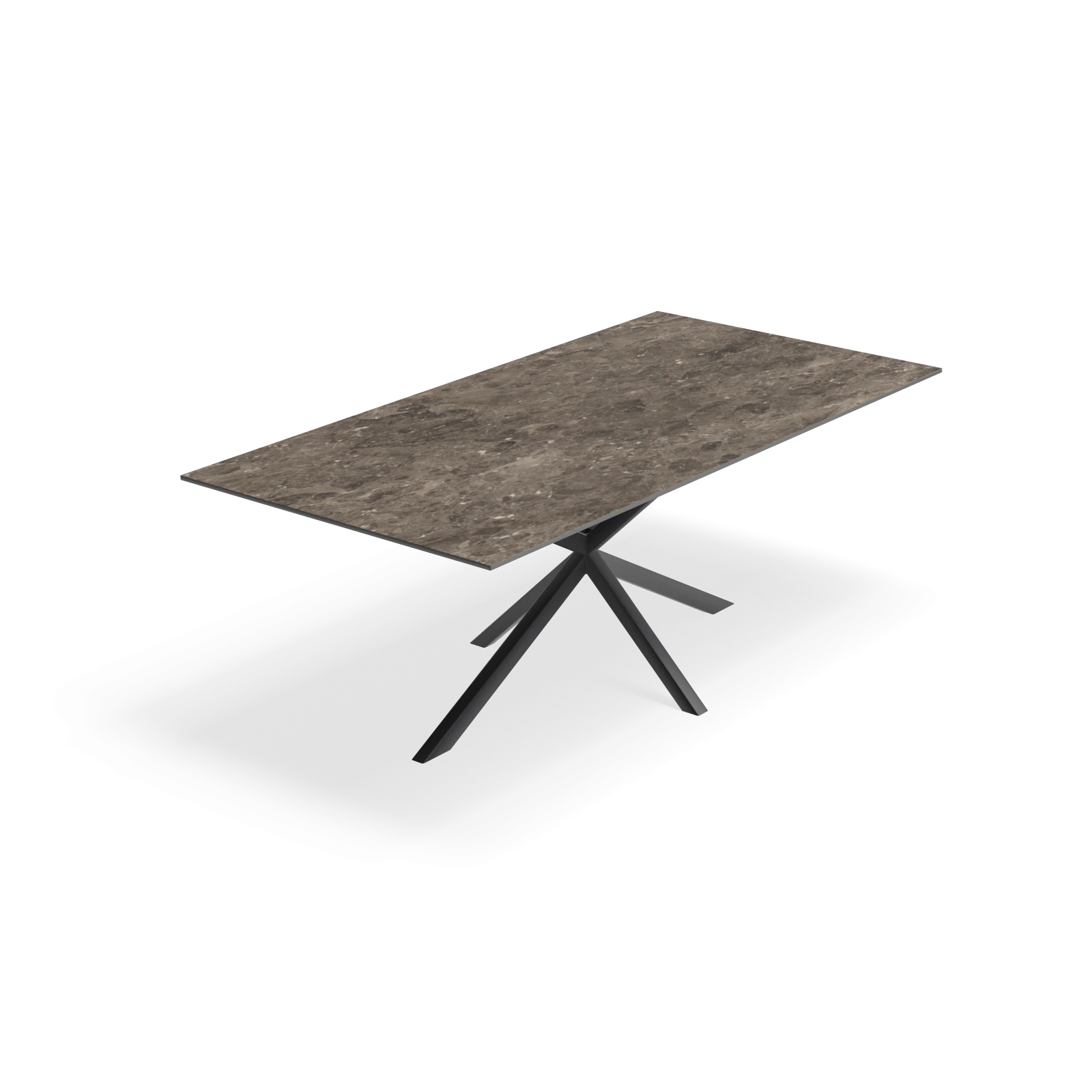 Eettafel North - Rechthoek Keramiek Stone Look Gris du Gent Satin (200x100cm)