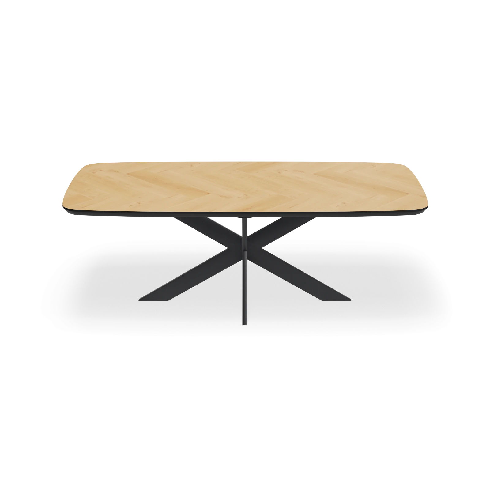 Eettafel Matrix - Deens Ovaal Eiken Visgraat Nature White (220x100cm)