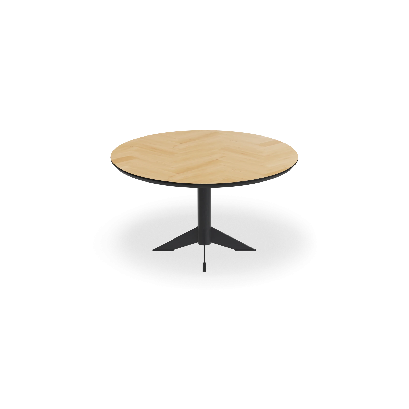 Eettafel Westfield - Rond Eiken Visgraat Nature White (140cm)