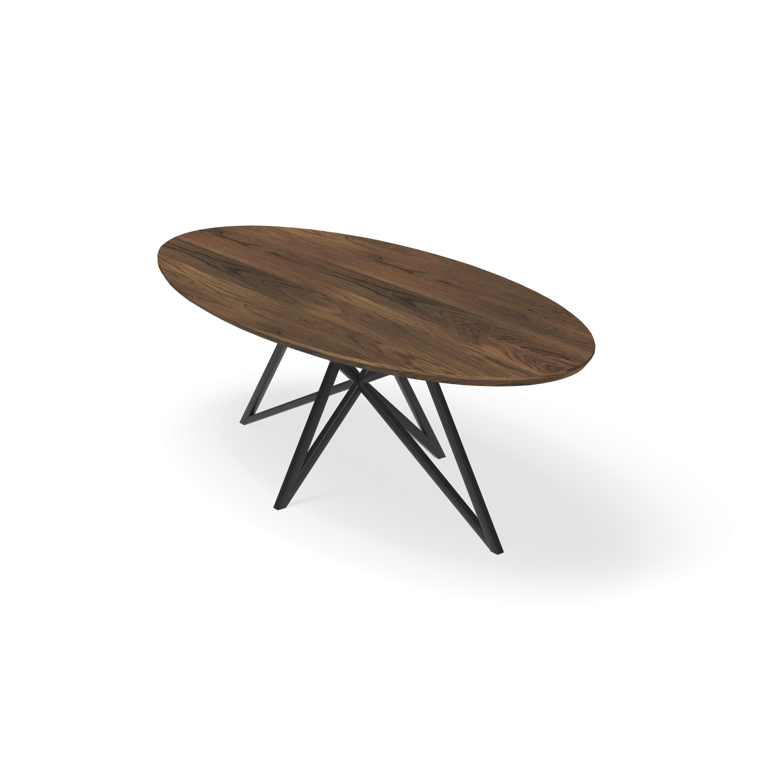 Eettafel Crosse - Ovaal Notenhout (220x110cm)