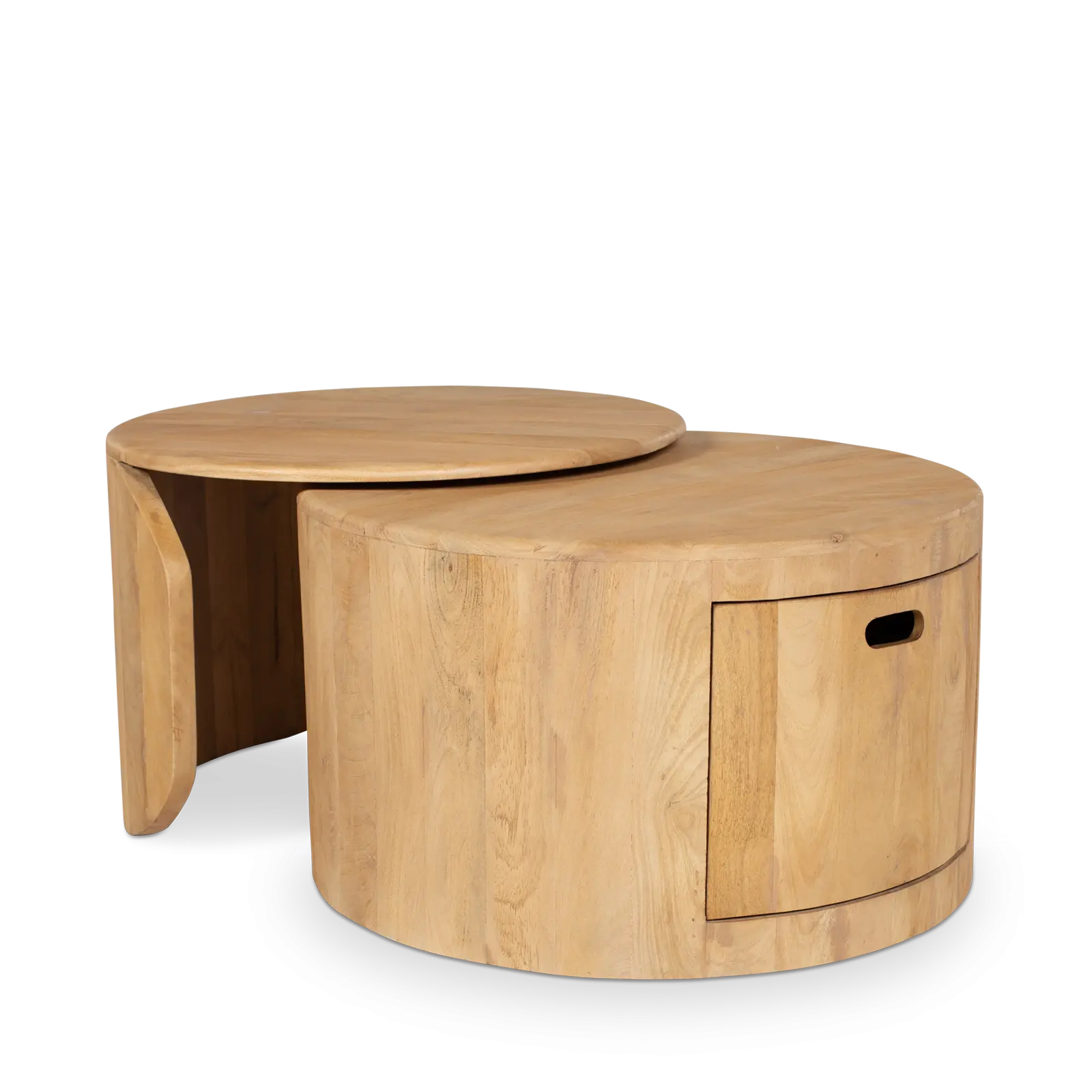 Salontafel set van 2 Buddy - rond - Mangohout Loom