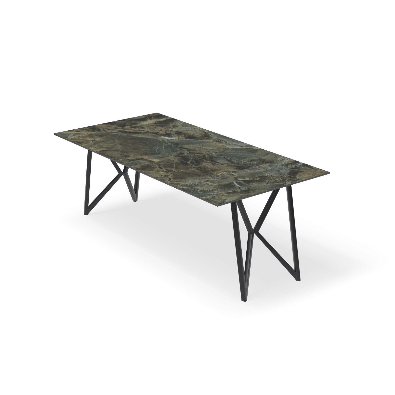 Eettafel Crosse (los) - Rechthoek Keramiek Verda Borgogna Satin (200x100cm)