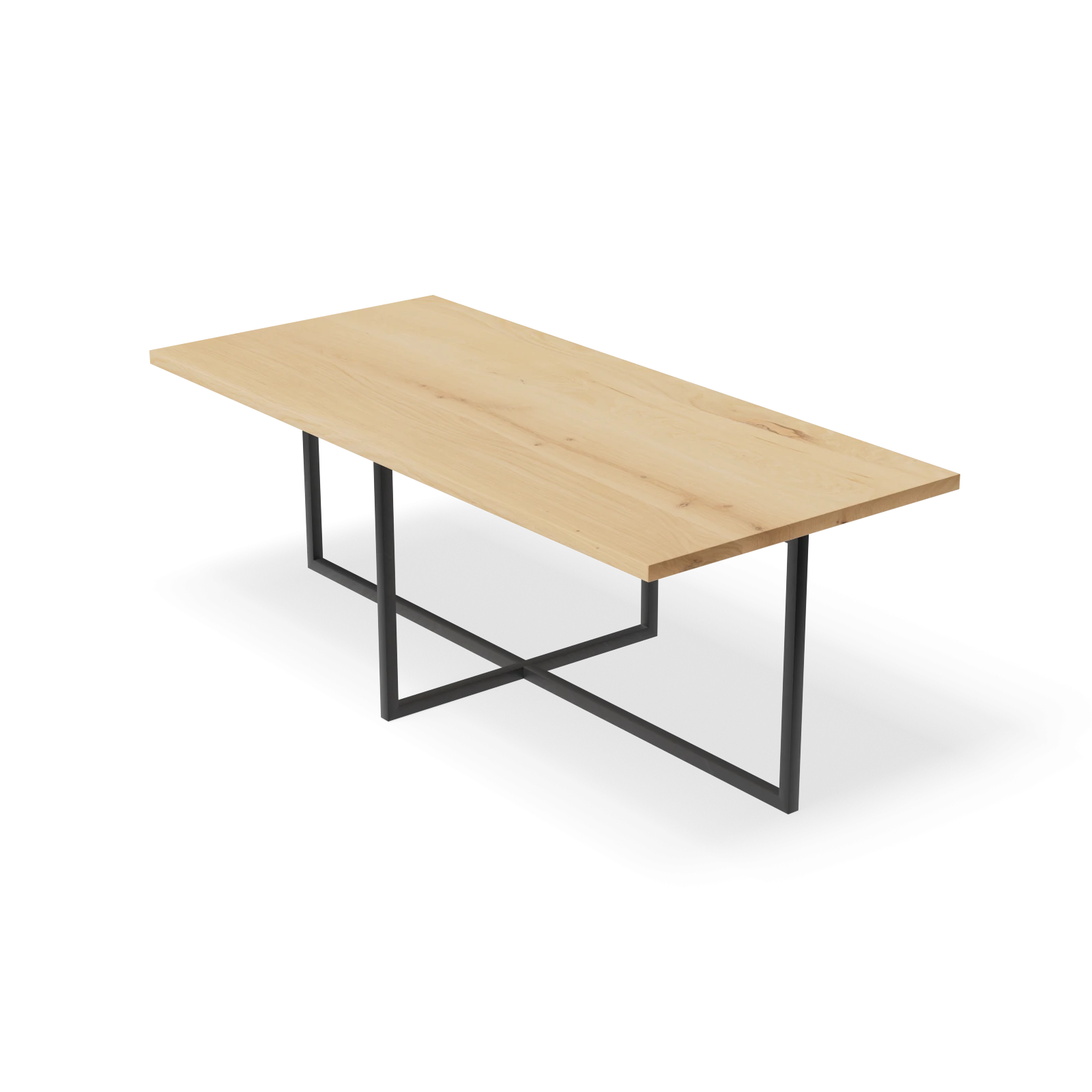 Eettafel Kubus - Rechthoek Eiken Nature White (220x100cm)