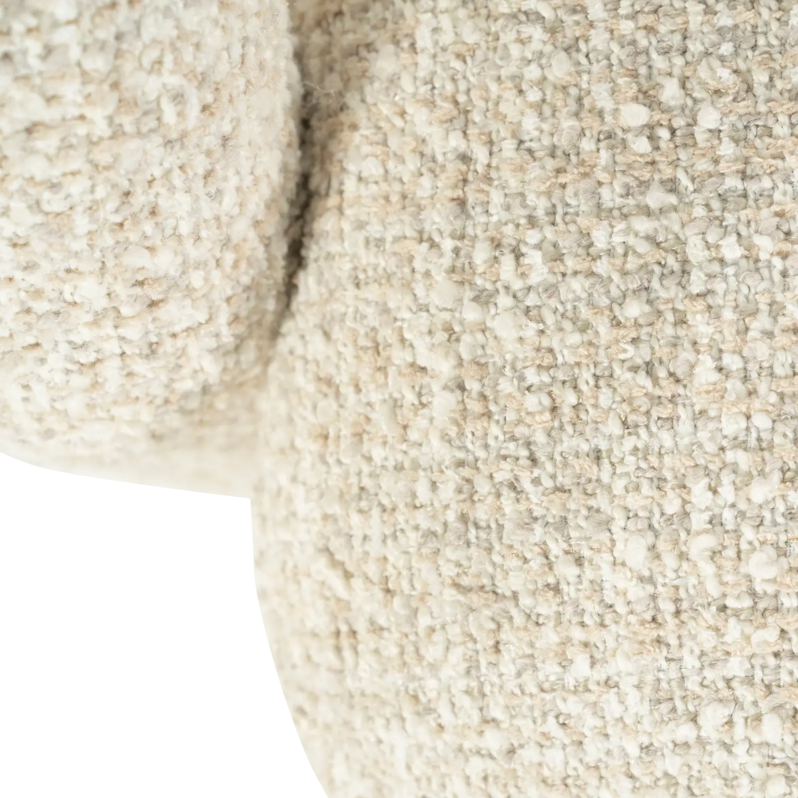 Fauteuil Monica - stof Asti Beige - grof geweven - organische vorm