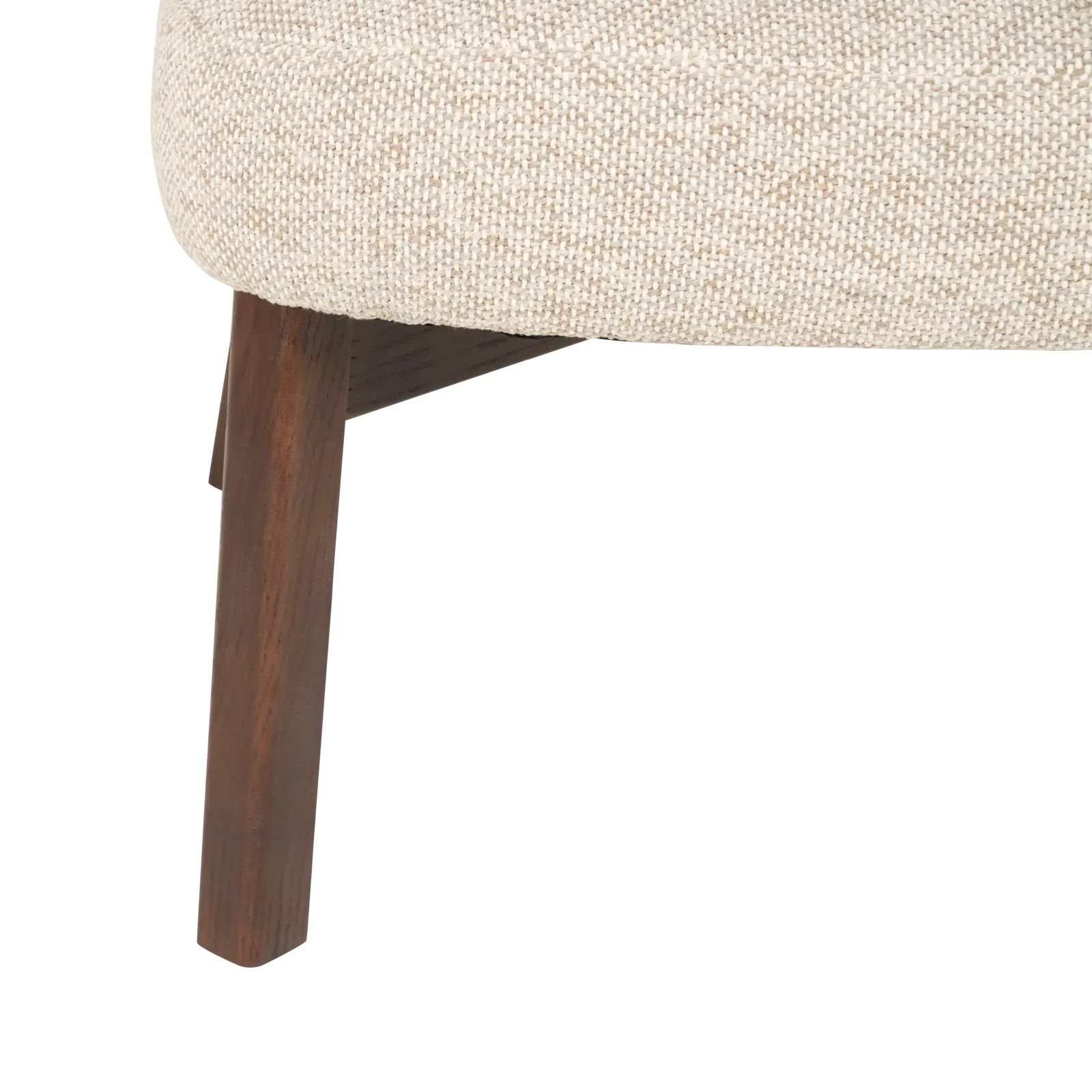 Fauteuil Mikky - stof Moon Taupe - poot eiken donkerbruin - Japandi