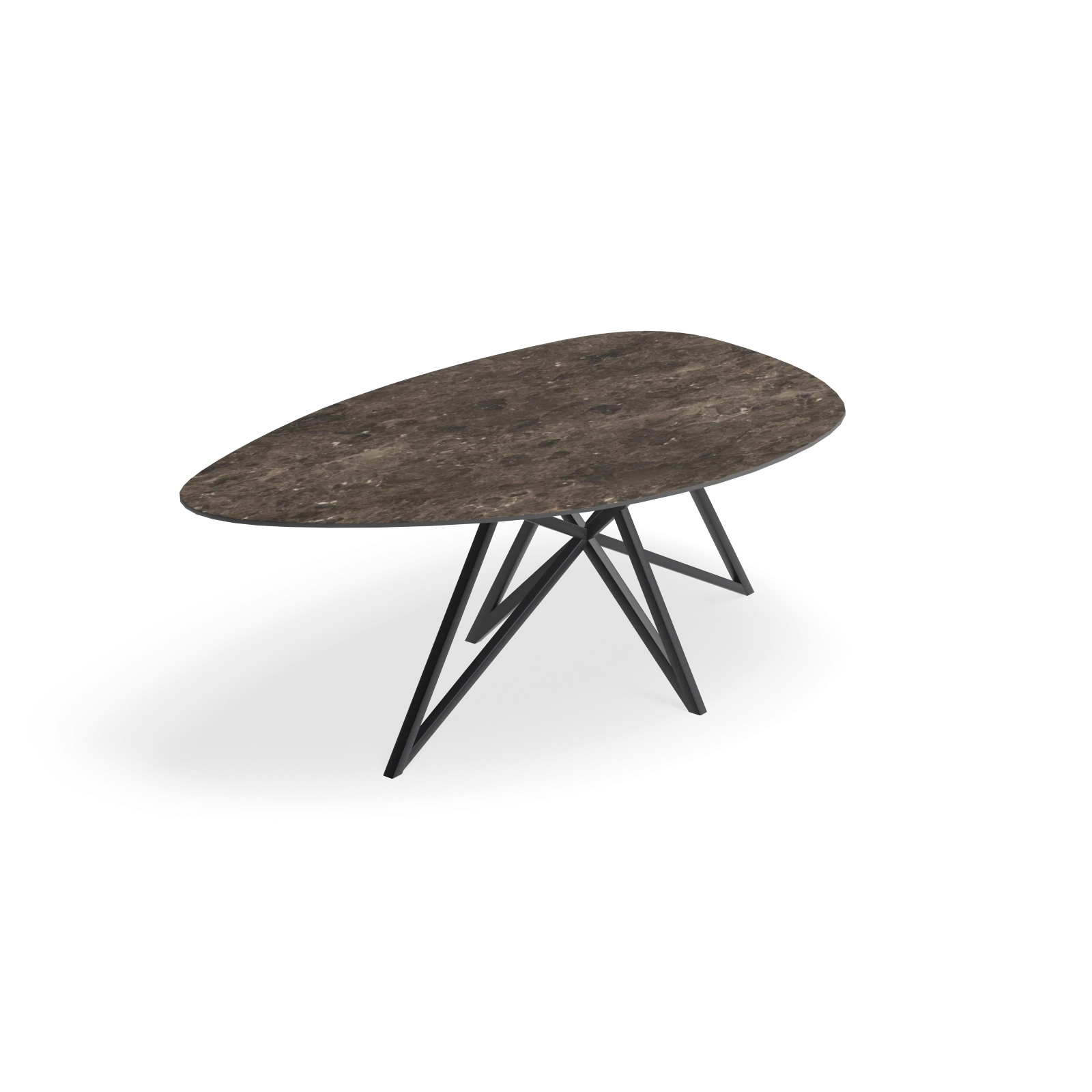 Eettafel Crosse - Kiezel Keramiek Stone Look Gris du Gent Satin (200x120cm)