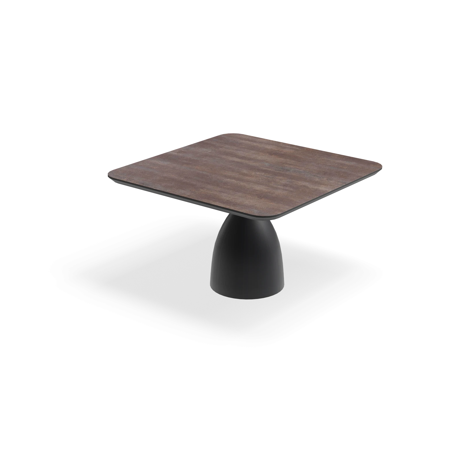 Eettafel Dome - Vierkant afgeronde hoeken HPL Oxidised (130x130cm)