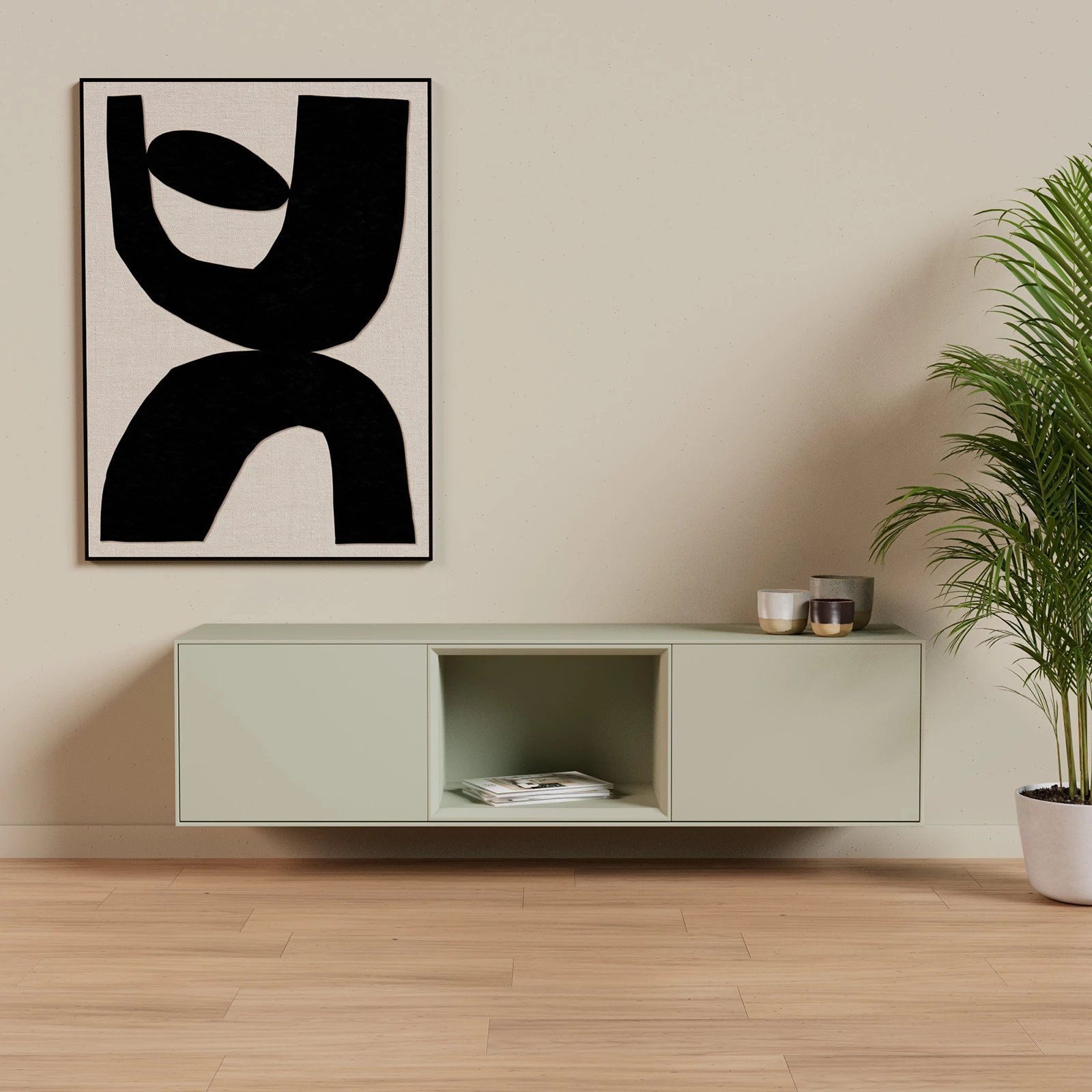 TV Meubel Nile Green 160cm Zwevend
