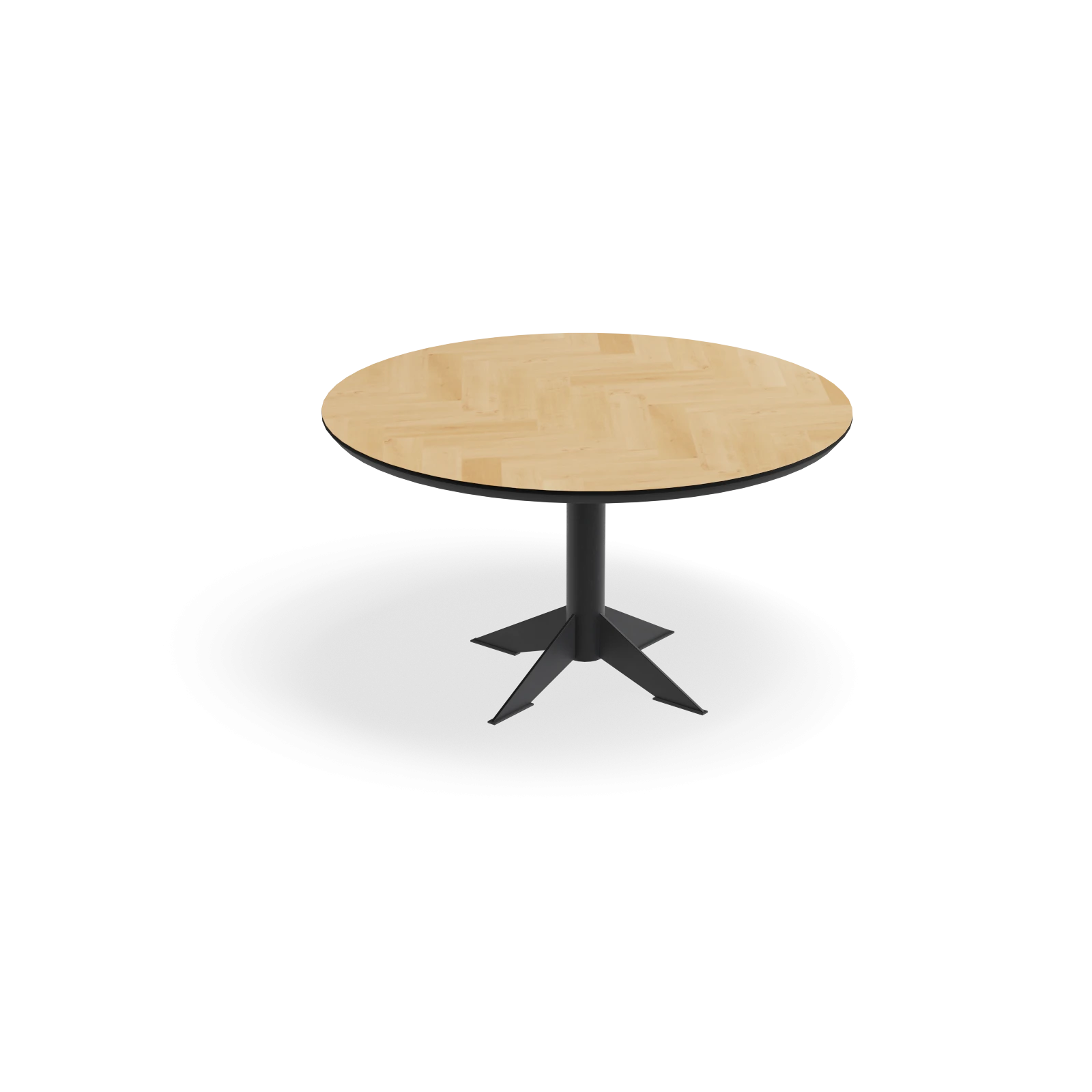 Eettafel Westfield - Rond Eiken Visgraat Nature White (140cm)