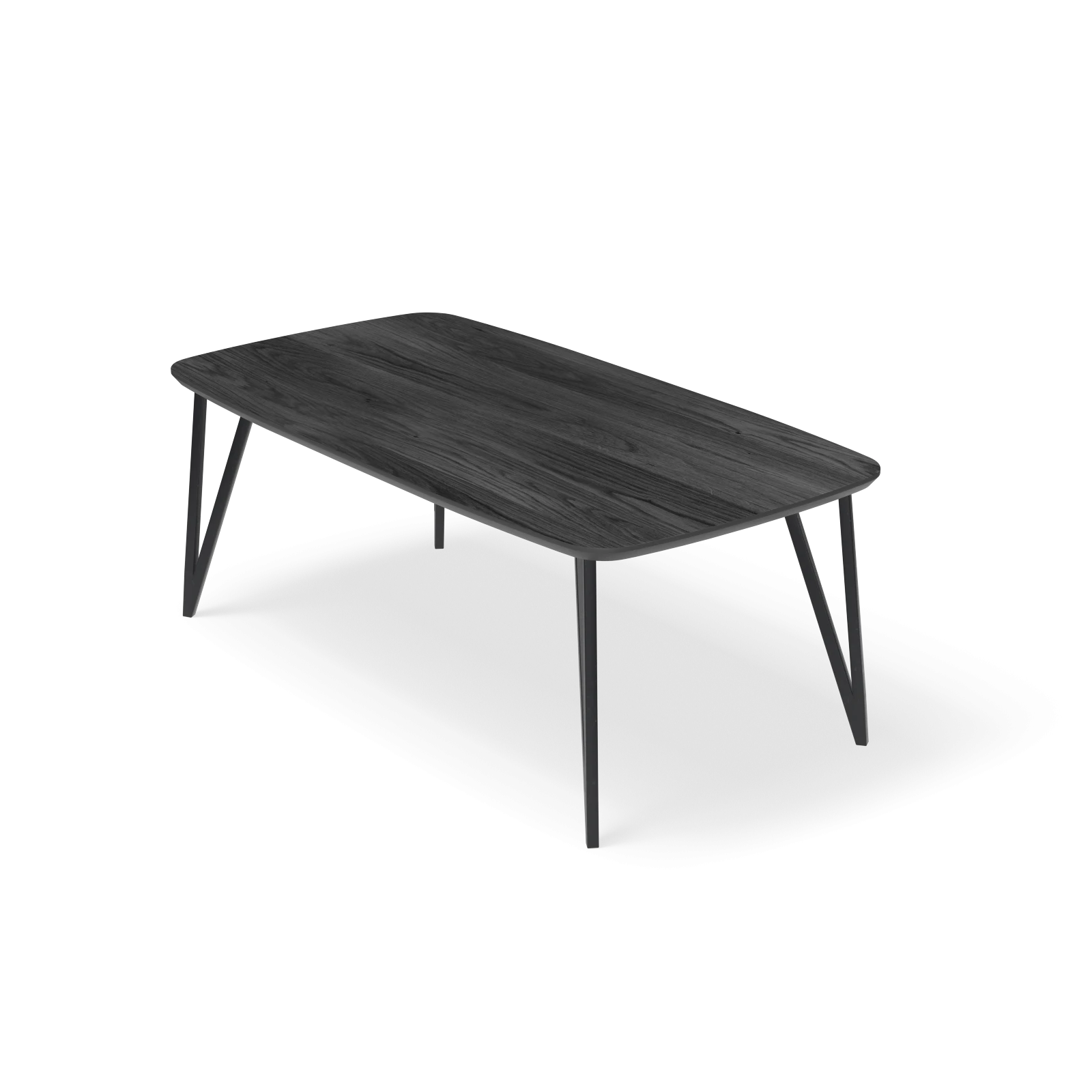Eettafel Triangle - Deens Ovaal HPL Houtlook zwart (200x105cm)