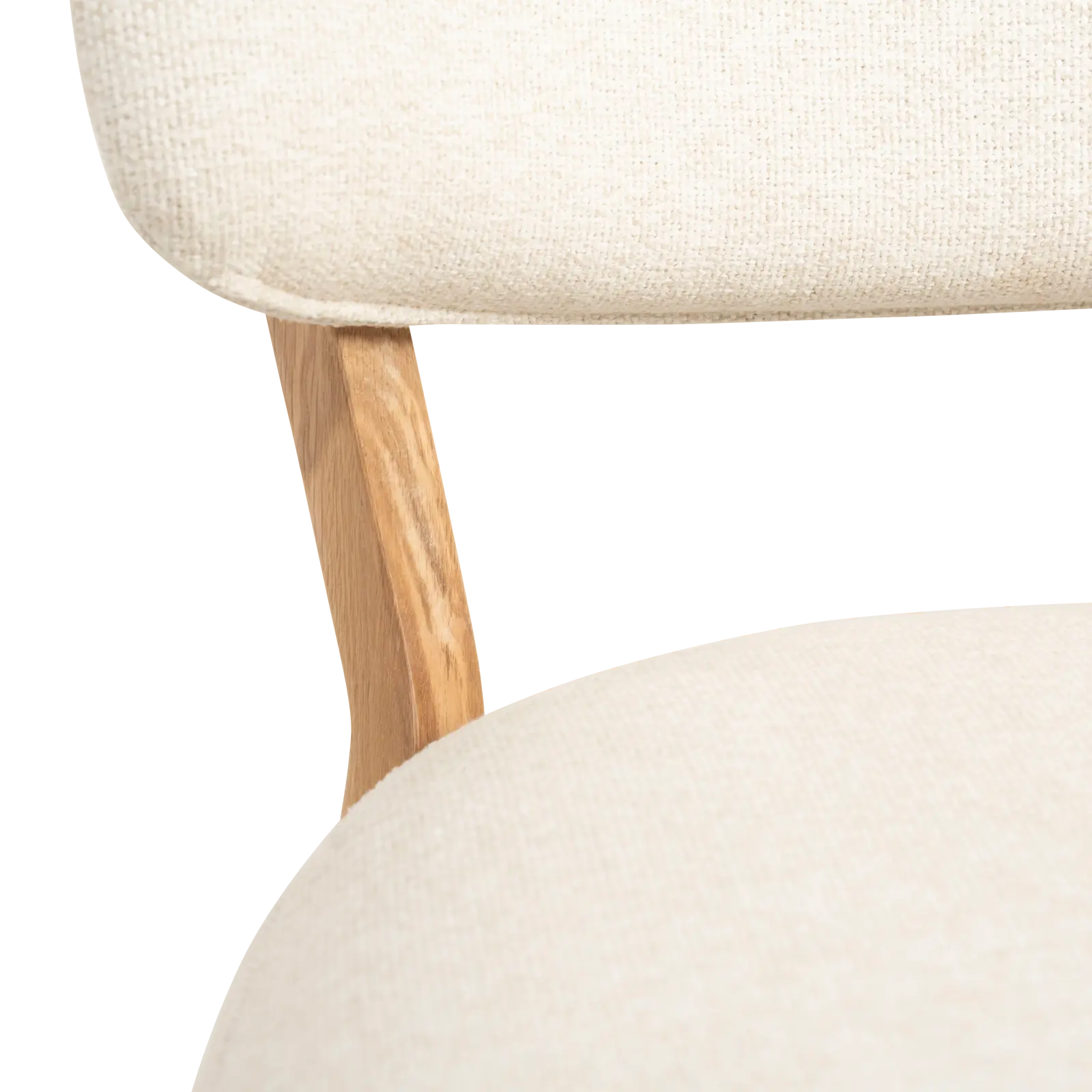 Fauteuil Mikky - stof Moon Beige - poot eiken naturel - Japandi