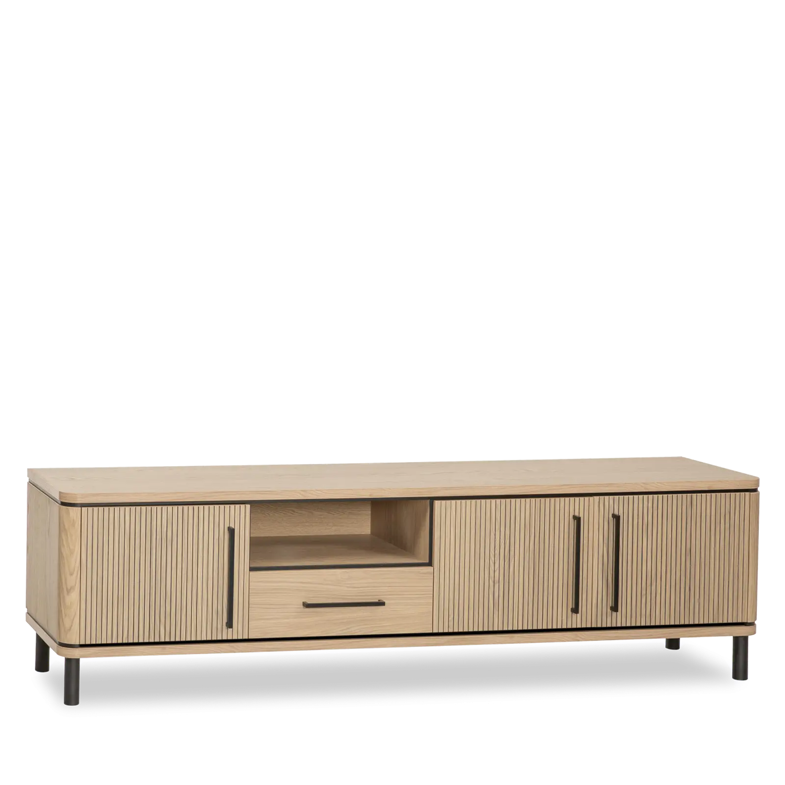 TV meubel Shuffle – 210 cm – Lamulux Blond Oak – 3 deuren, 1 lade, 1 open vak