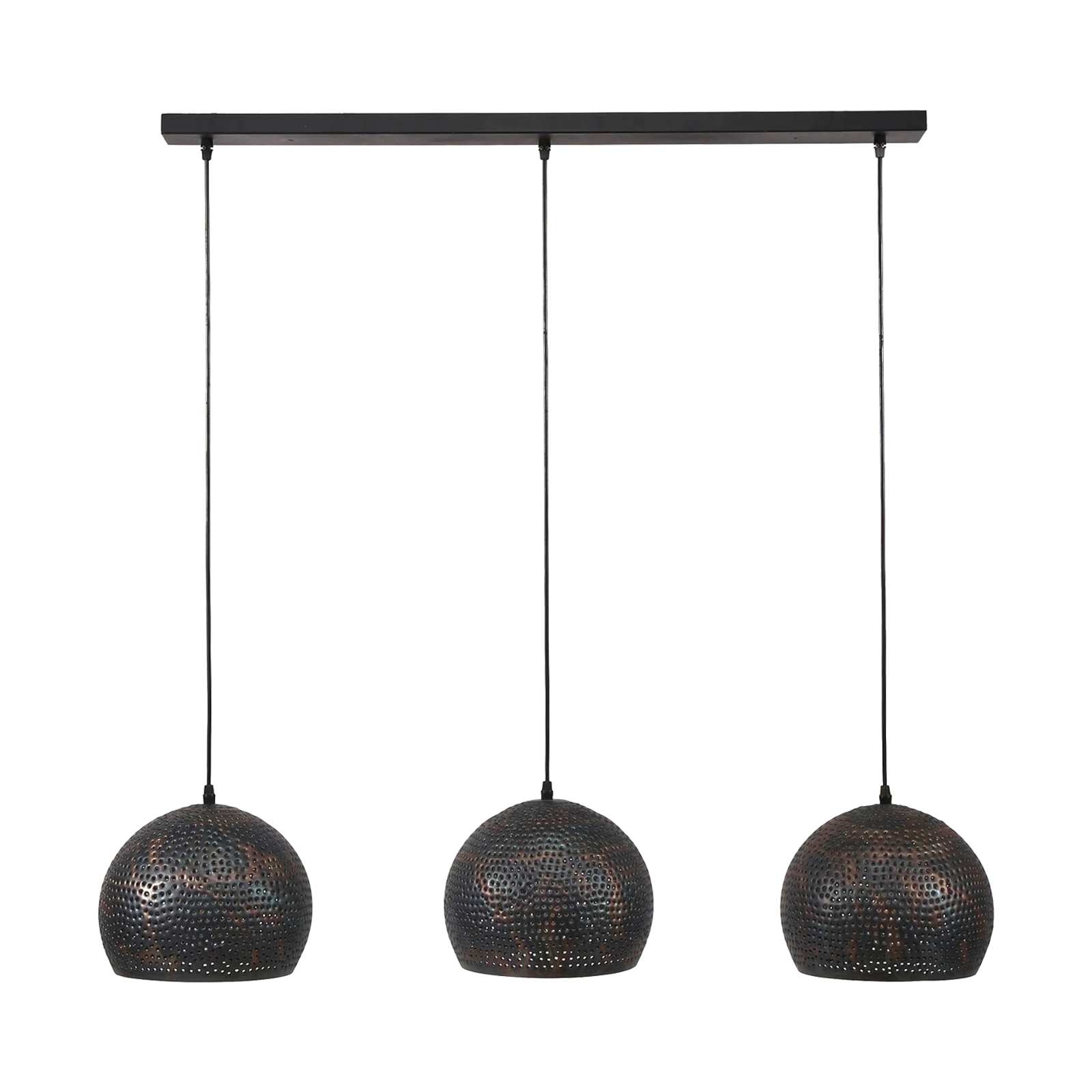 Hanglamp Punch Bol (3 lichts) - Zwartbruin