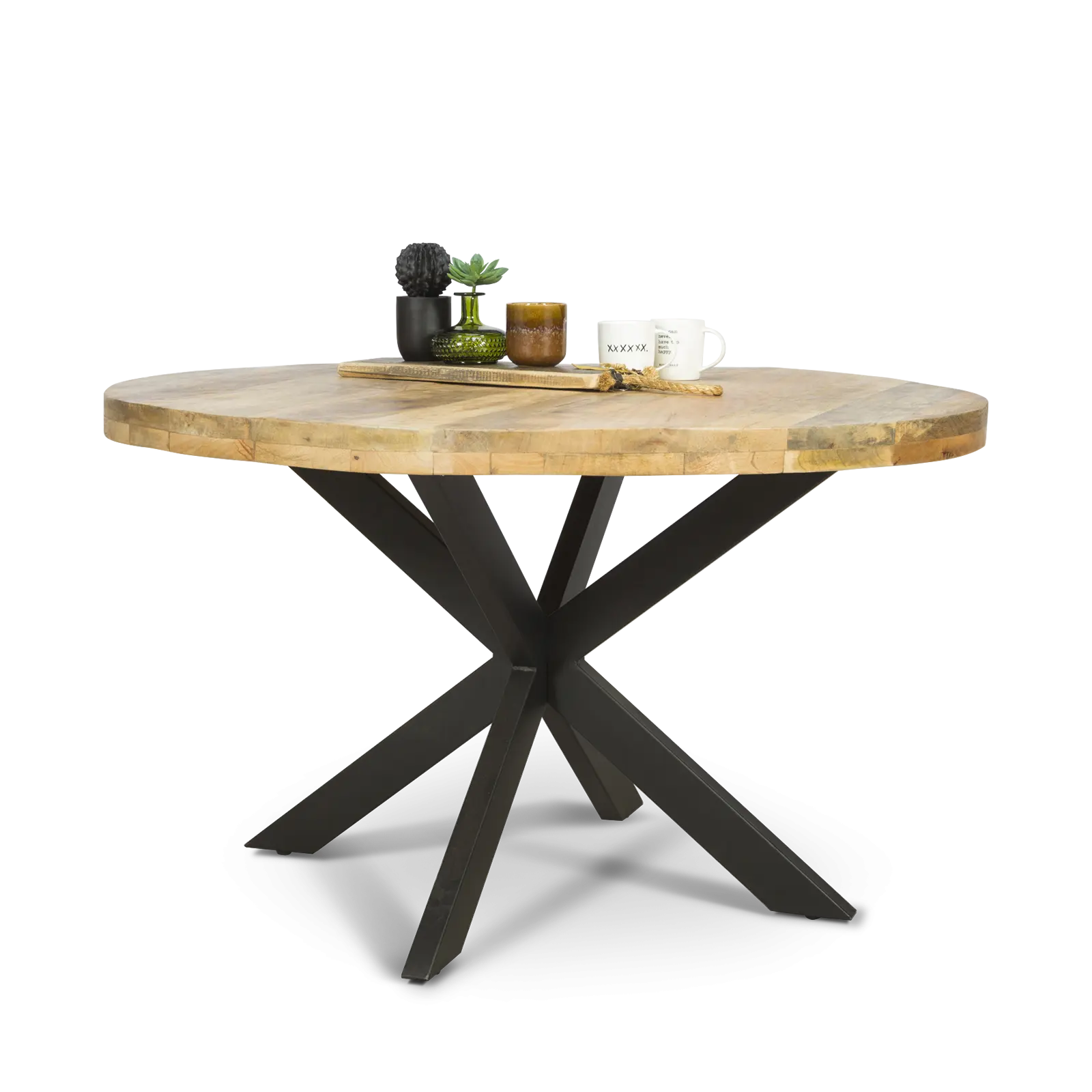 Eettafel Yucca - rond 130 cm - Mangohout Naturel - sale