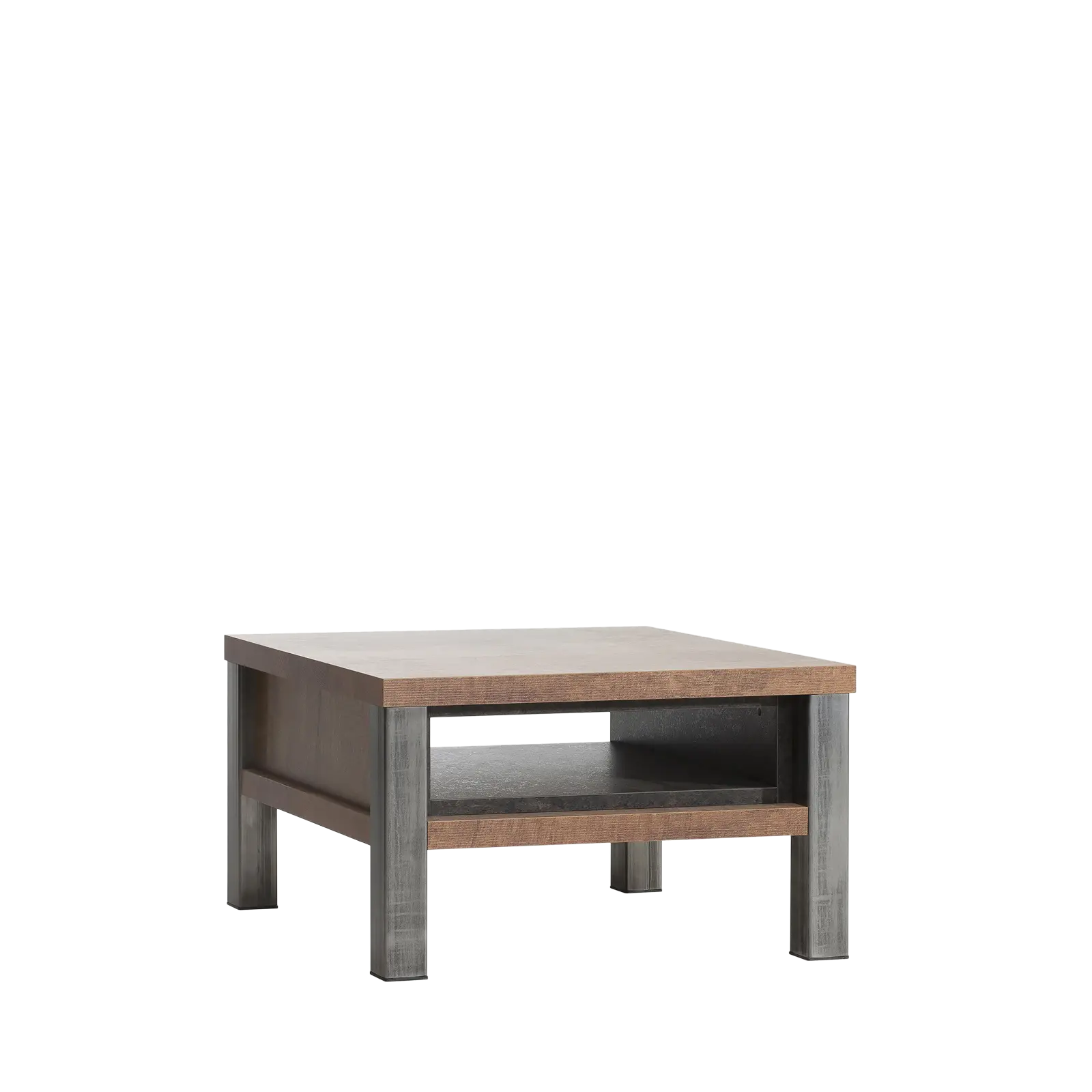 Hoektafel Kinga - vierkant 67x67 cm - Lamulux Old Teak - 1 open vak