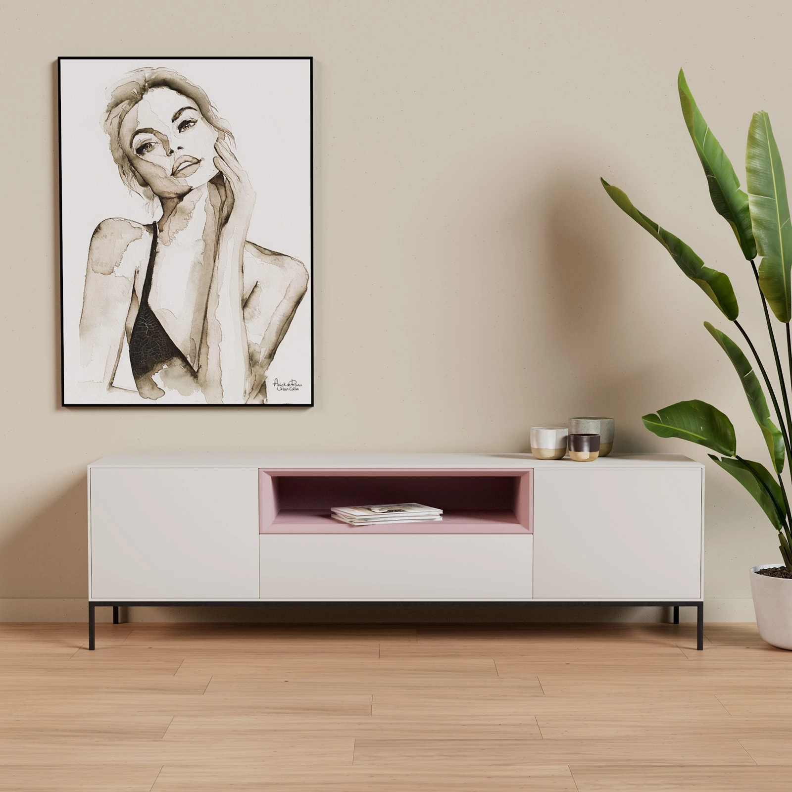 TV Meubel Pepper White 180cm Poot