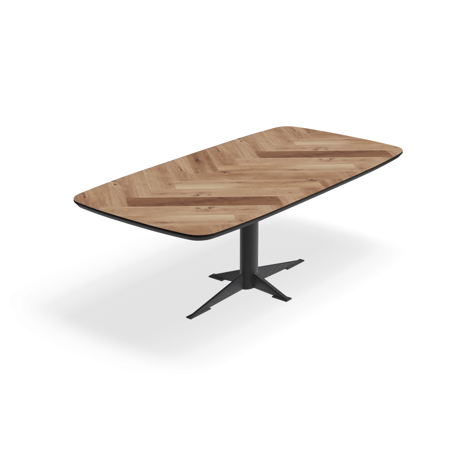 Eettafel Westfield - Deens Ovaal Eiken Visgraat Nature White (220x100cm)