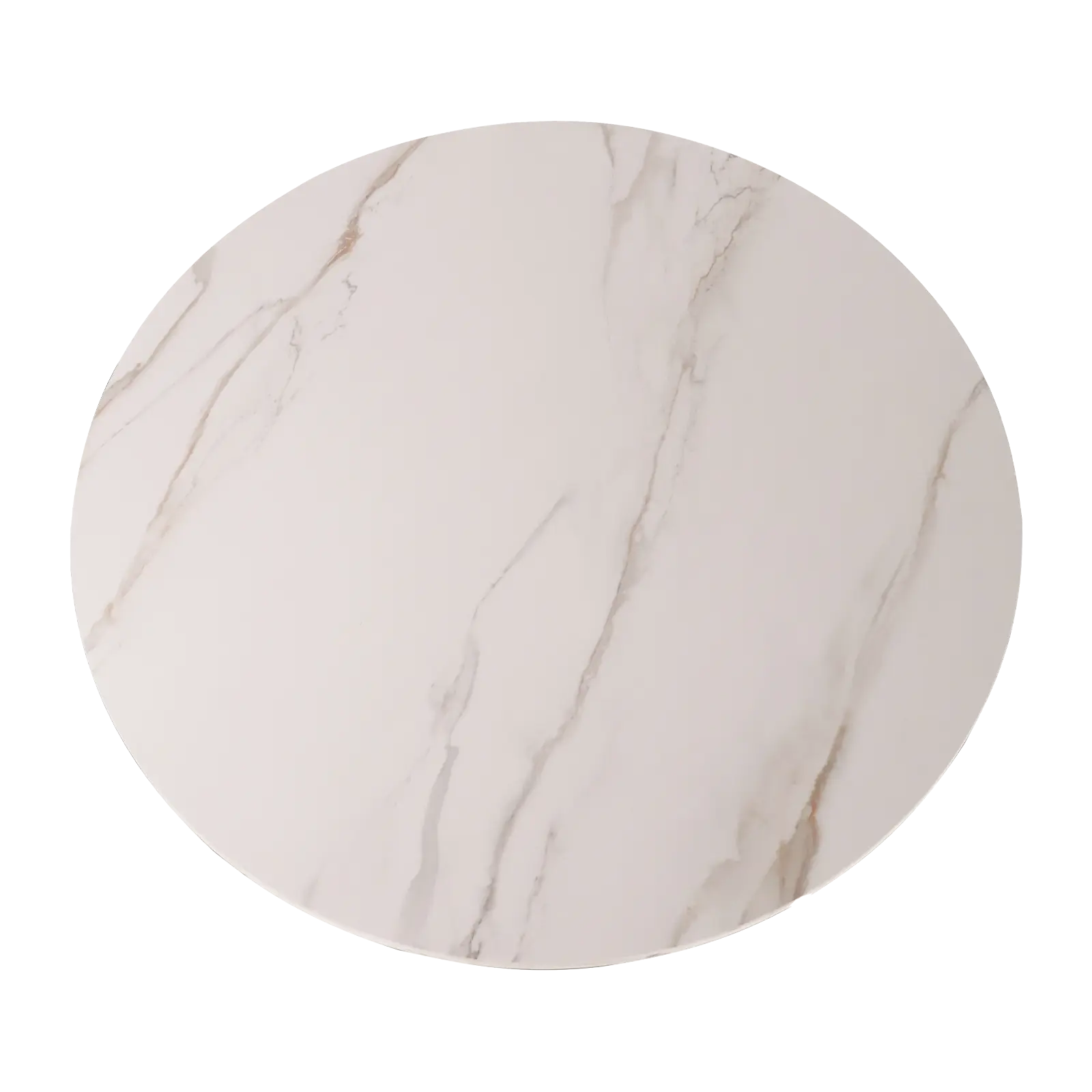 Eettafel Savona - rond Ø120 cm - Keramiek Wit marmerlook