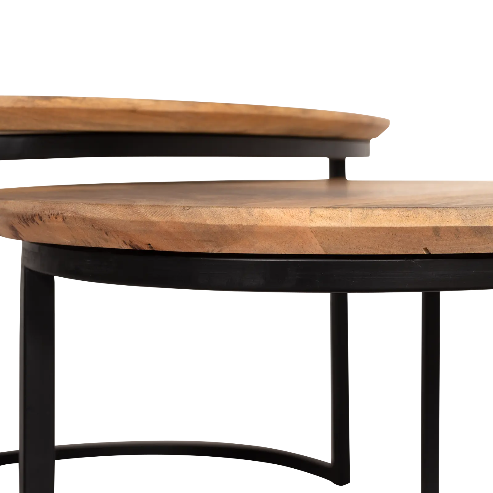 Salontafel set van 2 - Rimini - kiezelvorm - Mangohout Naturel