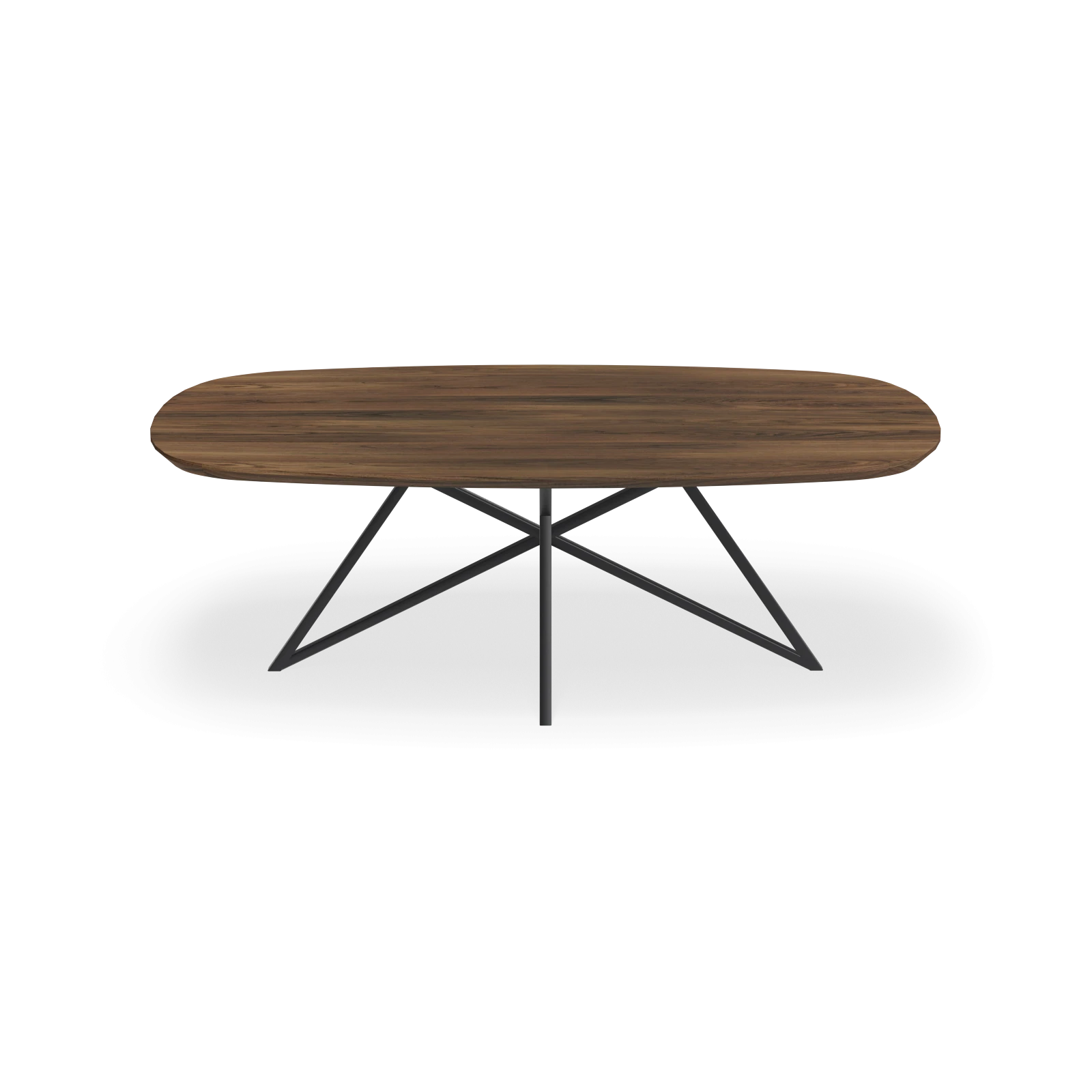 Eettafel Crosse - Boat Shape Notenhout (220x110cm)