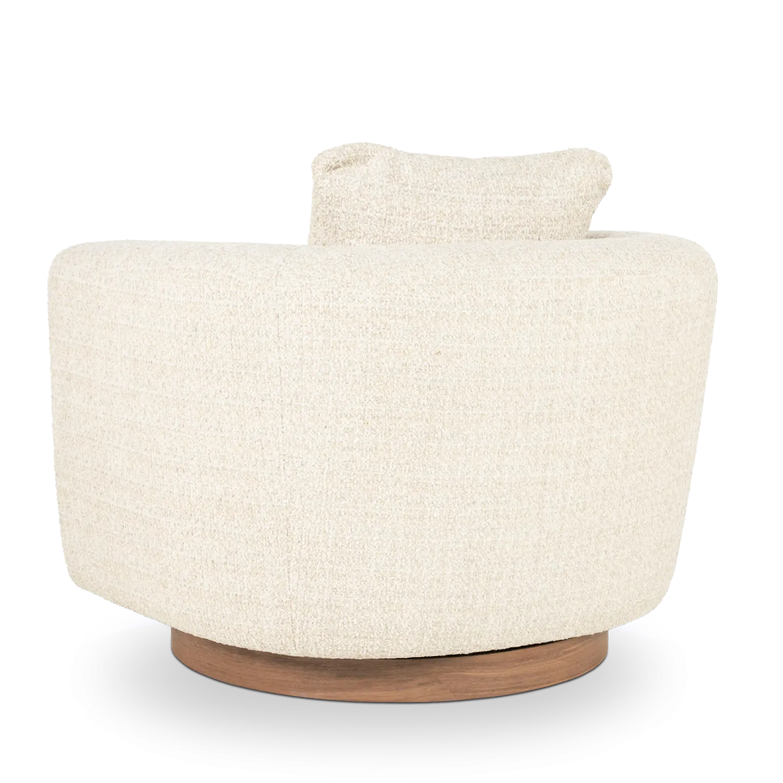 Fauteuil Jordan - draaibaar - stof Asti Beige - grof geweven - ronde vorm