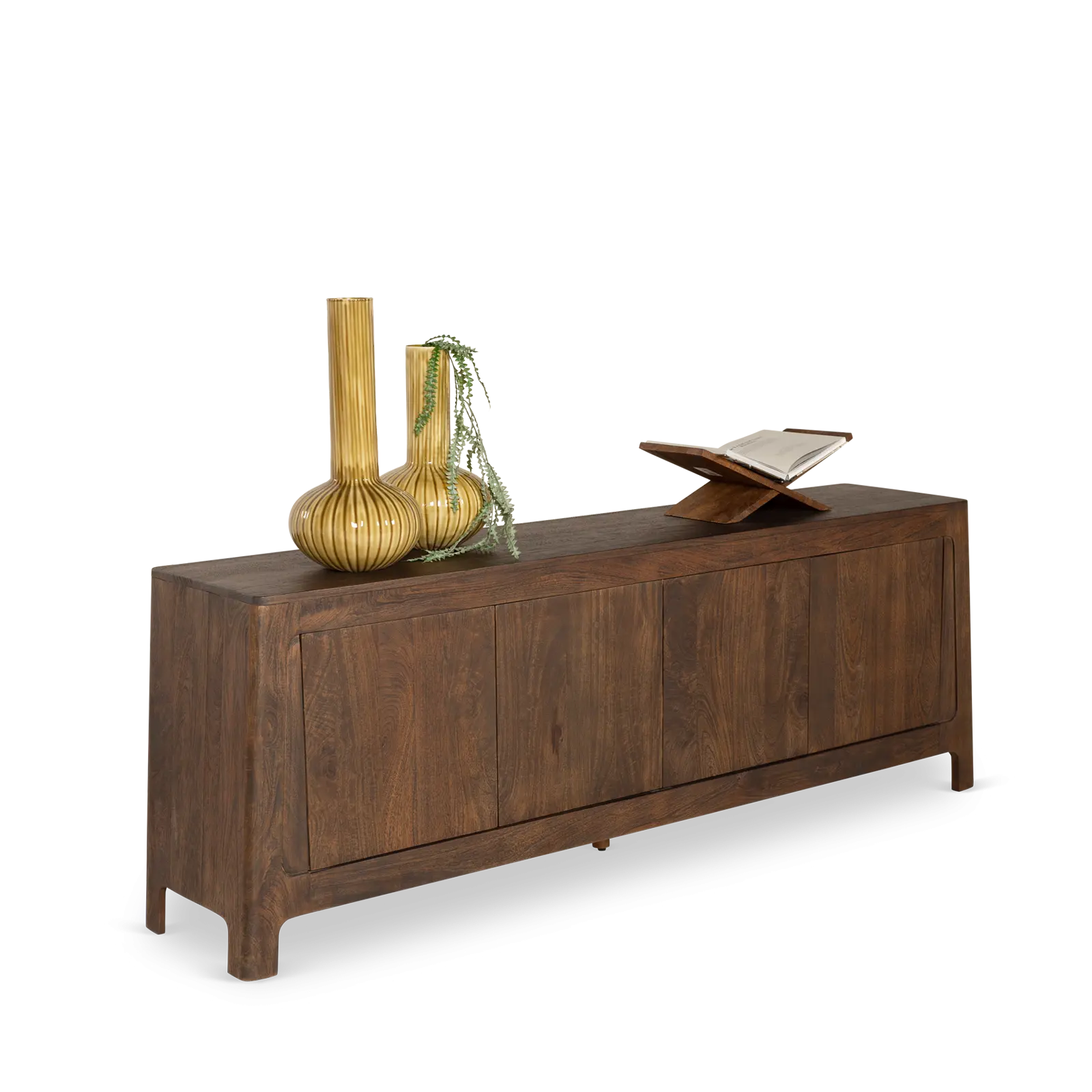TV meubel Latara - 200 cm - Mangohout Cacao Bruin - 4 deuren