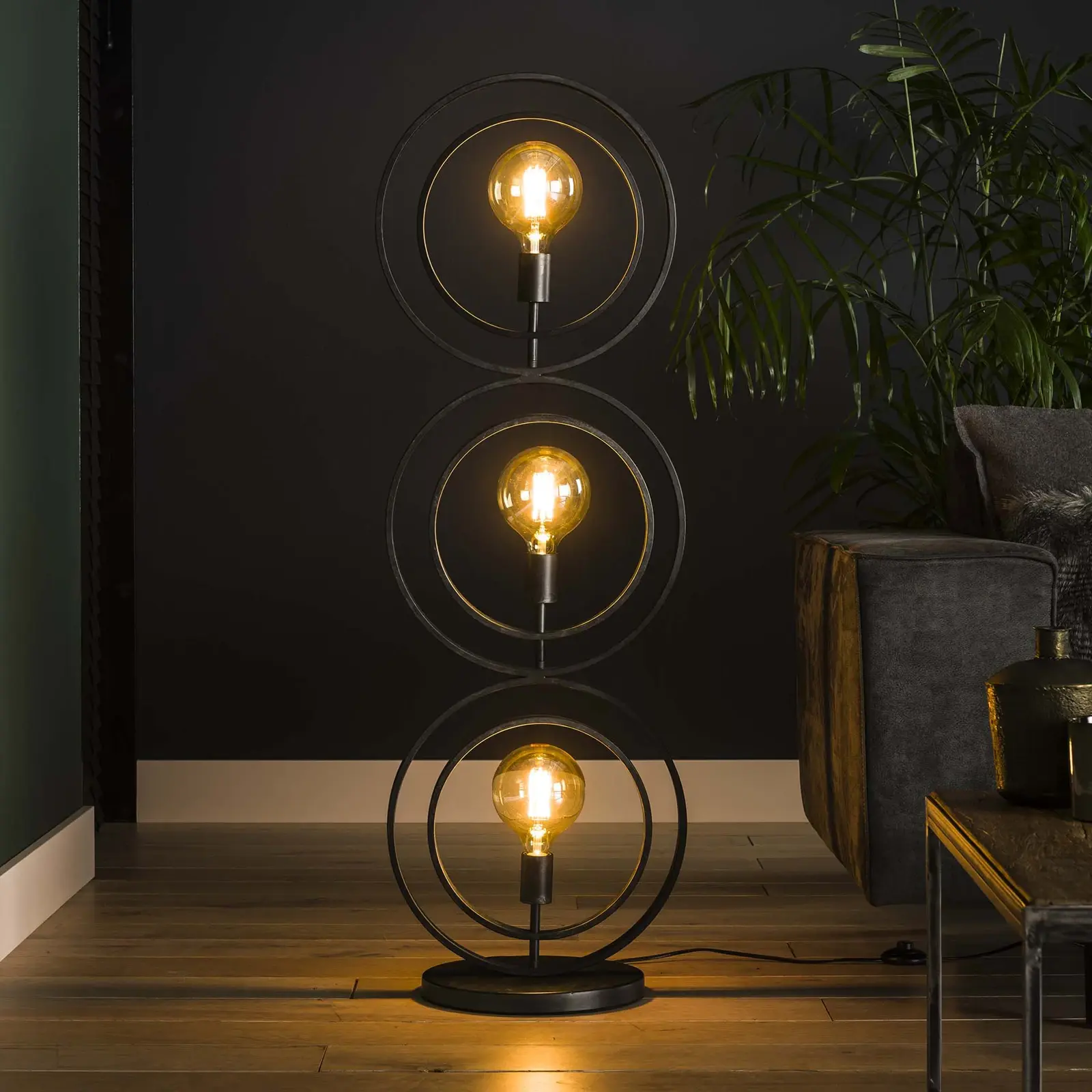 Vloerlamp Turn Around (3 lichts) - Charcoal